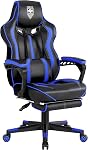 Vonesse Gaming Chair with Footrest, Reclining Gamer Chair with Massage, Ergonomic Computer Chair Big and Tall, Game Chair for Adults Heavy People (Classic Black)