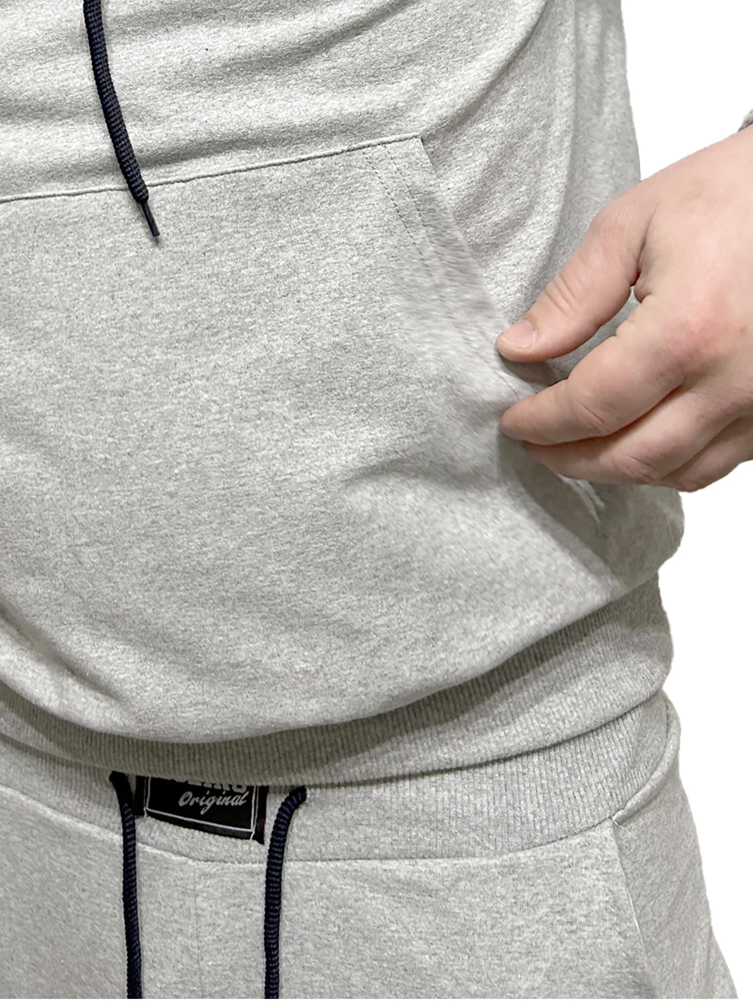 Felpa in Cotone Leggero con Cappuccio, Tasca Frontale a Marsupio, Felpa della Tuta Uomo in Cotone, Sportiva, Casa, Palestra, Jogging, Tempo Libero