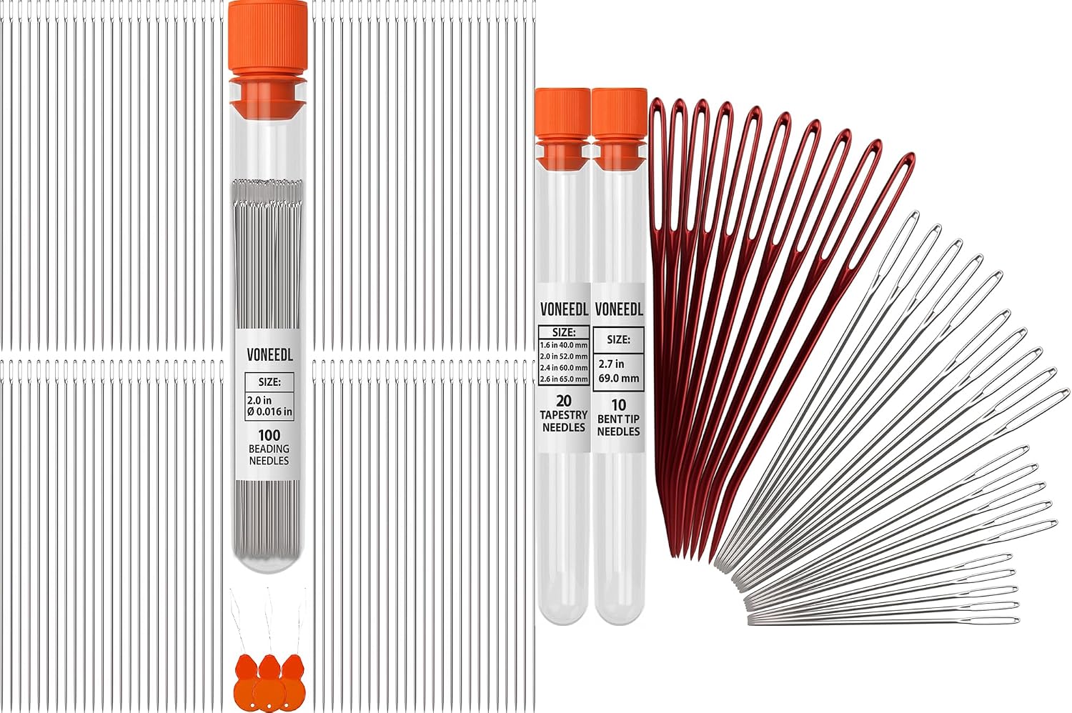 100 Straight Beading Needles Size 11 for Bead Projects and 30 Pieces Yarn Needles for Cross-Stitch, Darning, Finishing Knit, Weave, Crochet - Total 130 Needles Ideal for Crafting, and DIY