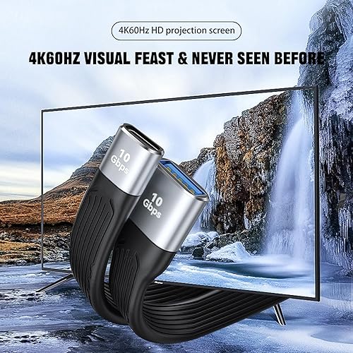 Miniatura 4 de Cable adaptador USB C a USB 3.1, adaptador USB C hembra a USB hembra, adaptador USB C hembra de 10 Gbps a USB A hembra adaptador suave plano corto