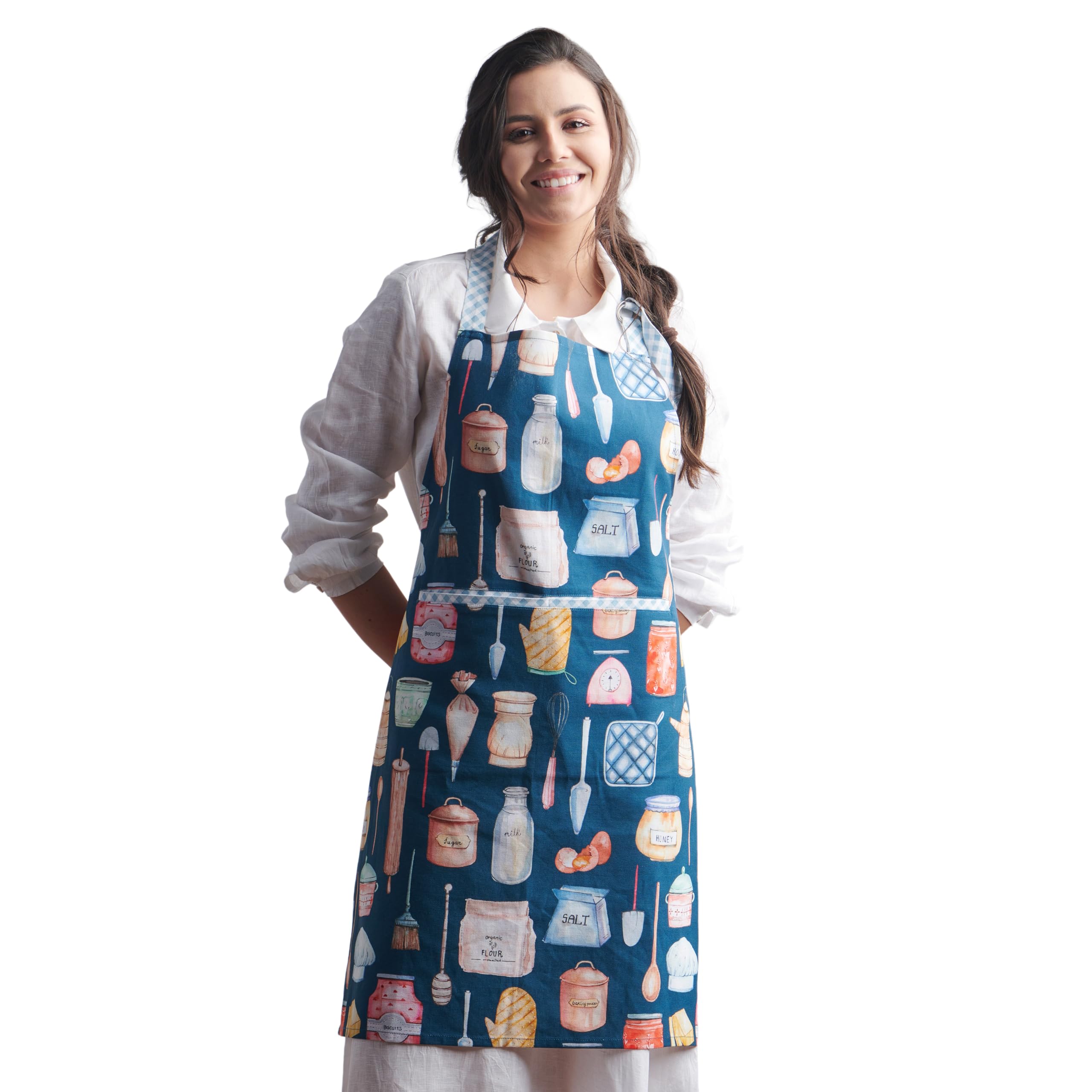 Maison d' Hermine Aprons for women with Pocket 100% Cotton (Pack of 1) โ image 1