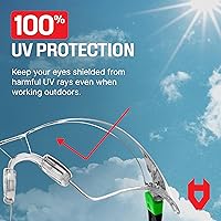 Vista 8 de Gafas de seguridad NoCry con lentes transparentes, no se empañan, resistentes a los rayones, envolventes antideslizantes, protección UV. Ajustables
