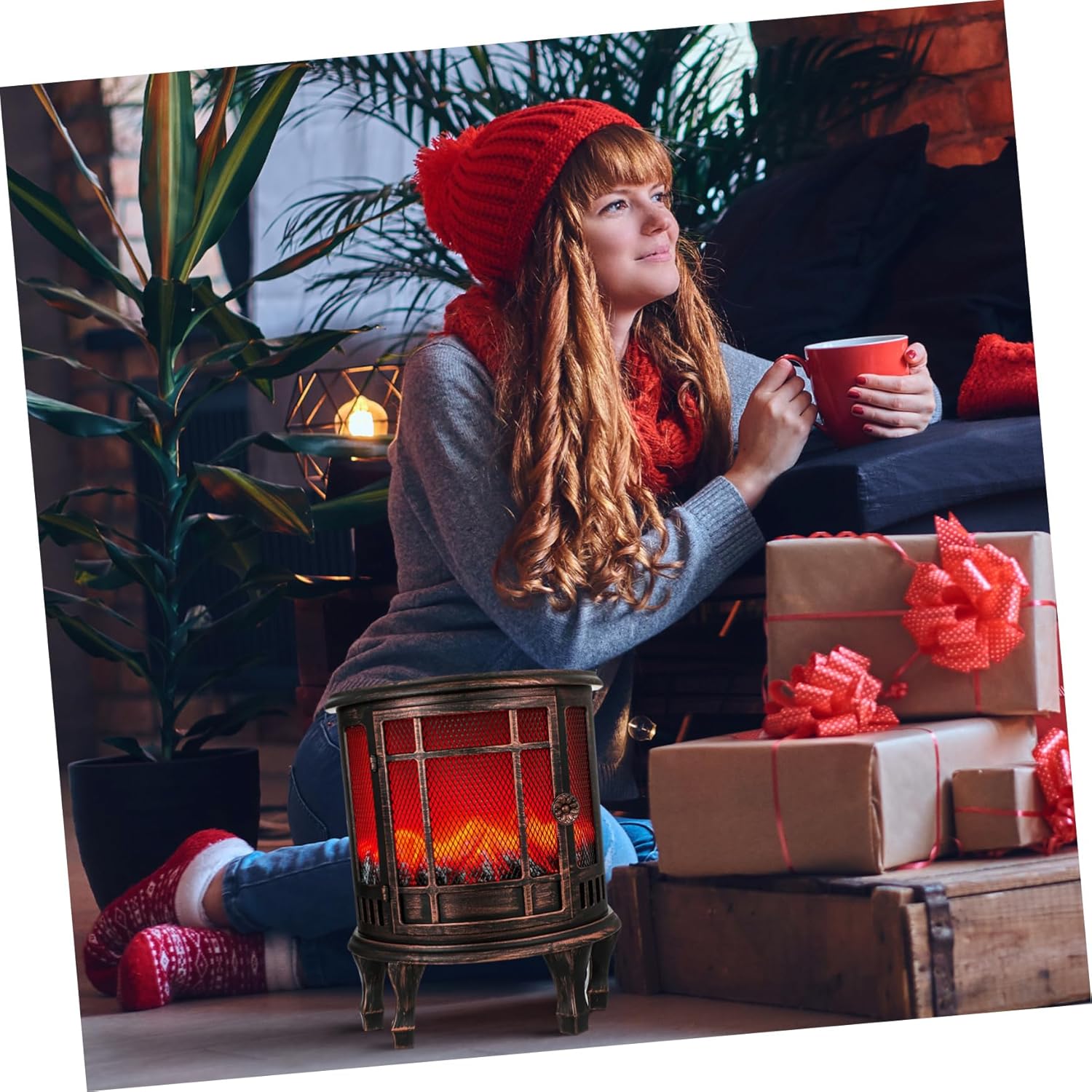 1pc Flame Bulb for Fireplace Decorative Light Holiday Retro Style Accessory