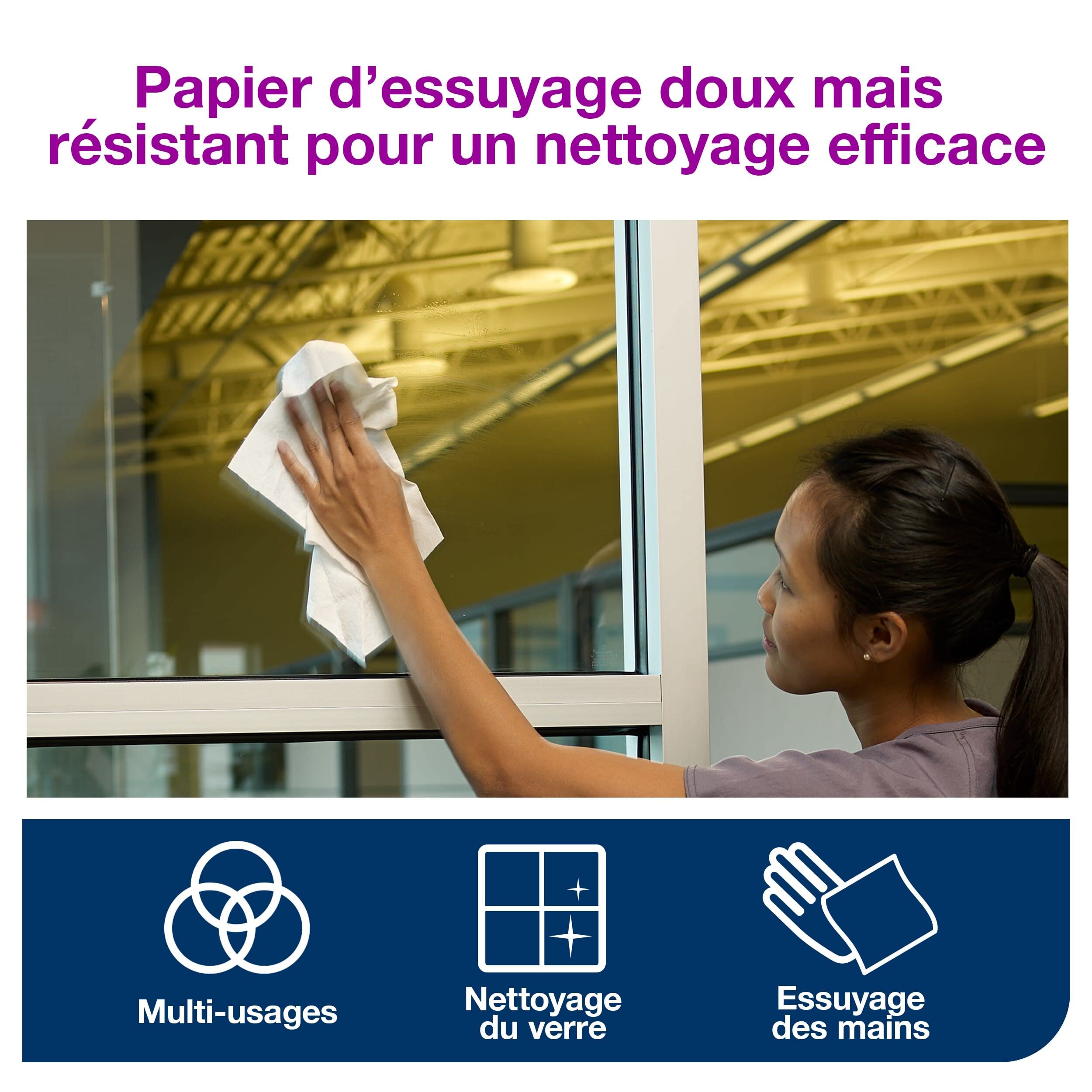 Tork Papier d'Essuyage à Dévidage Central blanc M1, Essuyage Mains et Surfaces, 12 x 343 feuilles, 473252