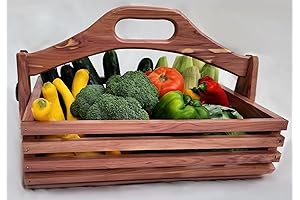 Harvest Basket: Eastern Red Cedar Swivel Handle Garden Hod