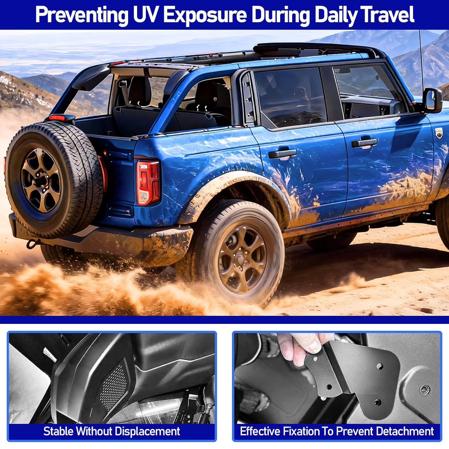 Rear Speaker Pods Compatible with Ford Bronco 4-Door 2025 2024 2023 2022 2021,Trunk Rear Speaker Upgrade 6.5" Pods for Bronco Interior Accessories,No Drilling Required(NOT for Sport and 2-Door)