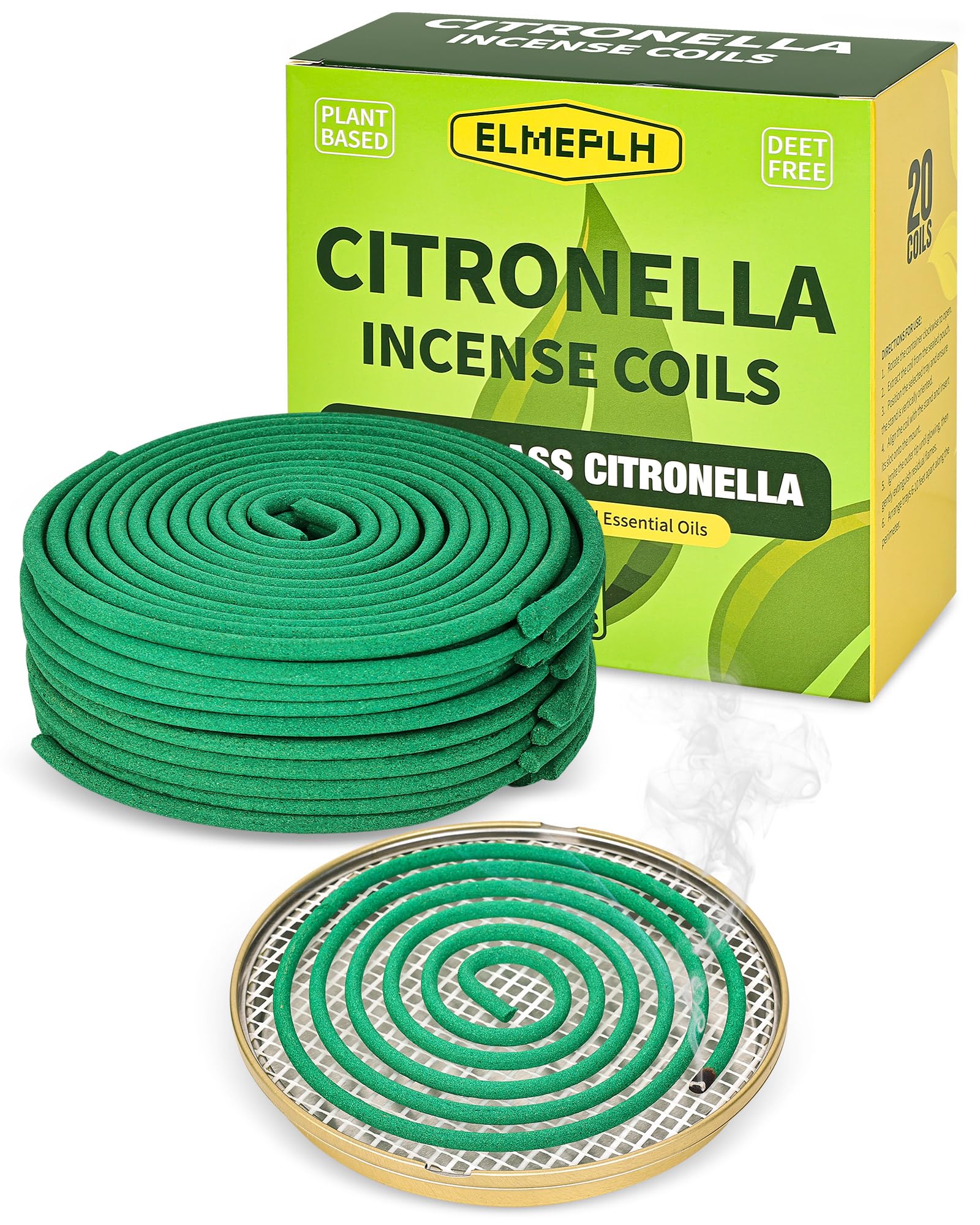 Citronella Incense Coil Outdoor - Each Burns for 8 Hours (Contains 20 coils & 1 Stands)