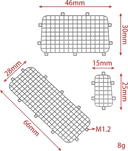 Miniatura 2 de MEUS RACING 5 piezas de malla de acero inoxidable para ventana de automóvil, malla de metal para ventana de automóvil, red protectora para auto de
