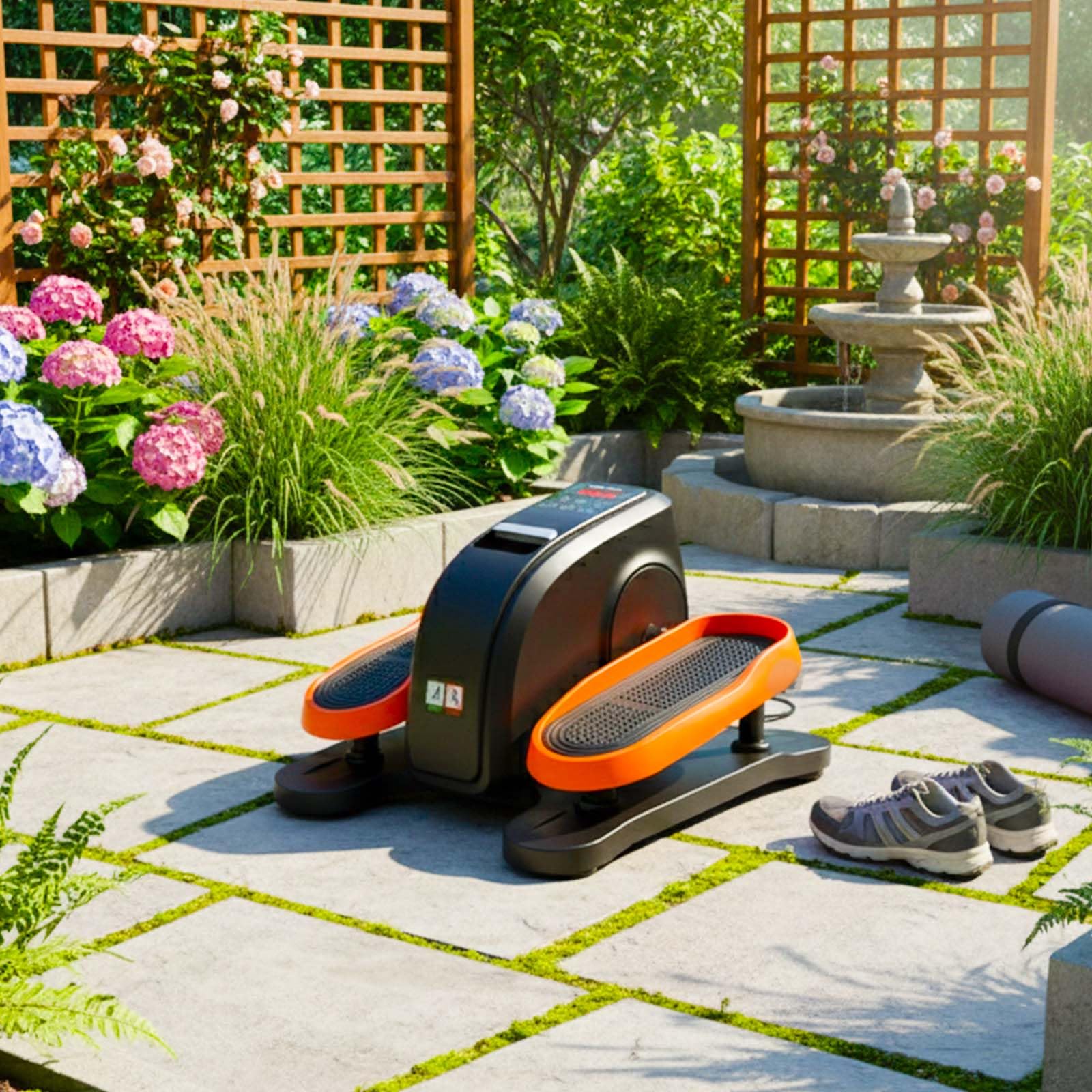 Mini elliptique électrique bidirectionnelle |Repose-moteur | exercices de jambes | Télécommande | Affichage de la vitesse et des calories | 3 programmes automatiques | 60 W