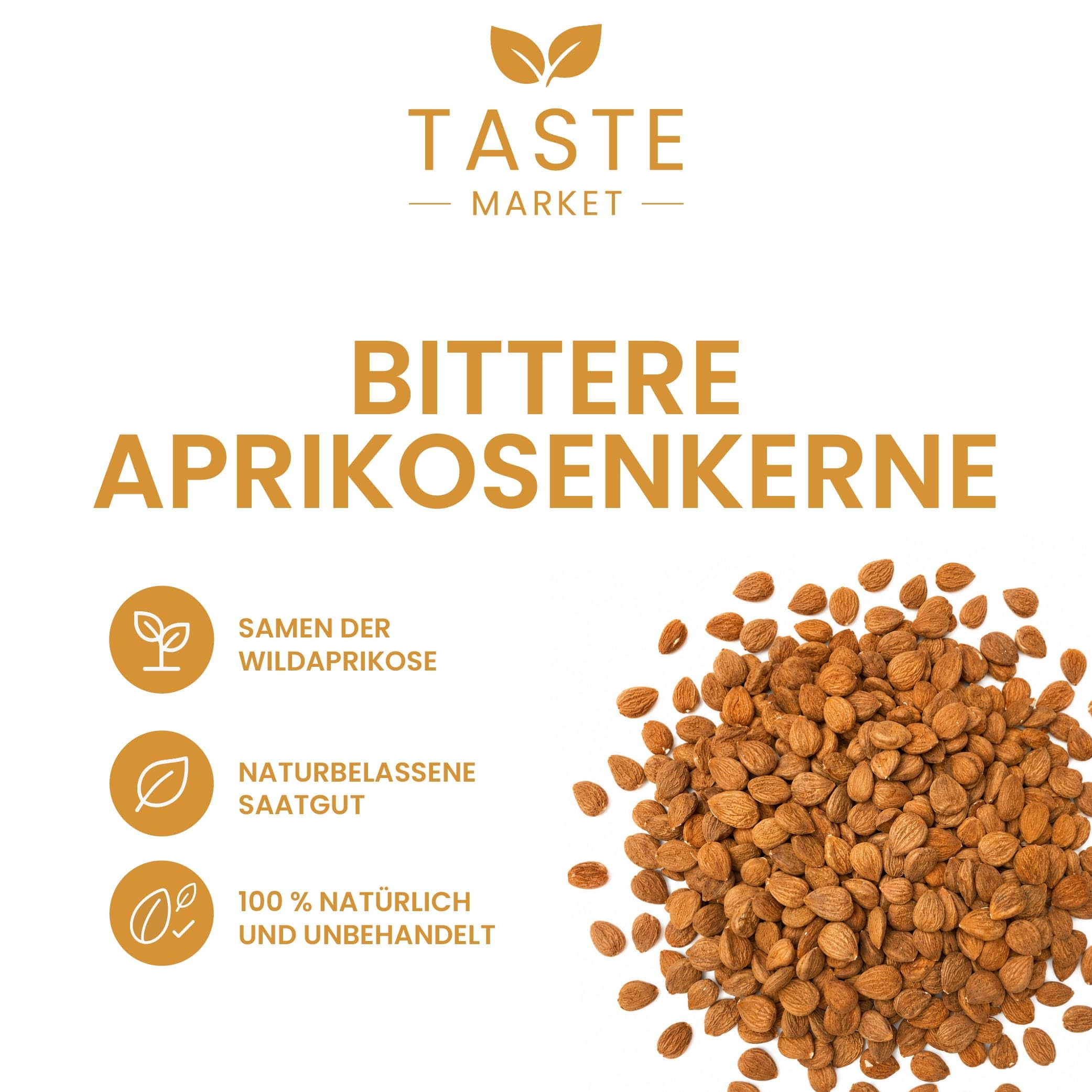 10 kg Bittere Aprikosenkerne | naturbelassen | Saatgut | bitter | Kerne Samen