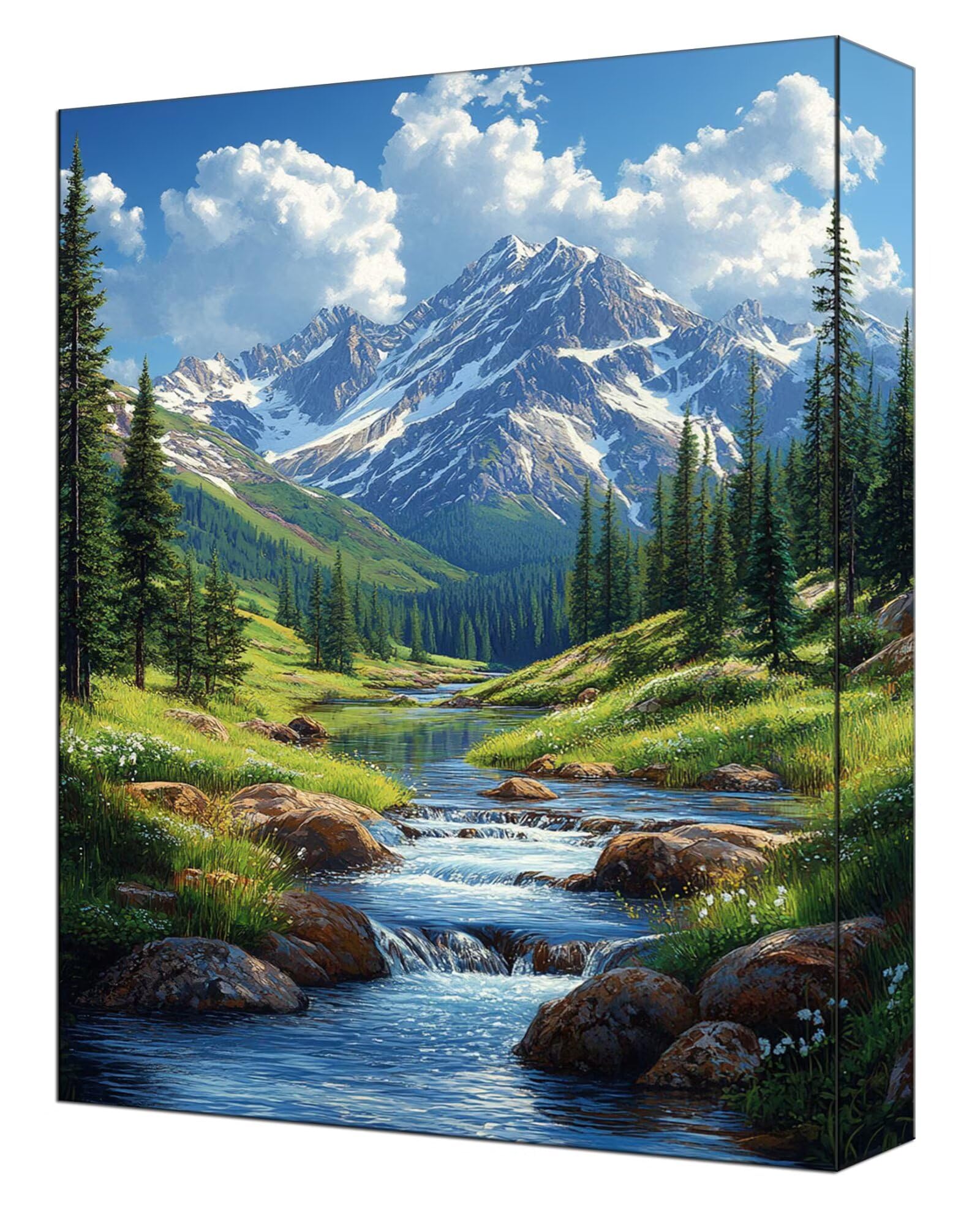 Snow Mountain zestaw do malowania po numerach, dla dorosłych, kompletny zestaw do malowania po numerach, 61 x 81 cm, kolorowe płótno z farbami akrylowymi i pędzlami dla początkujących dorosłych