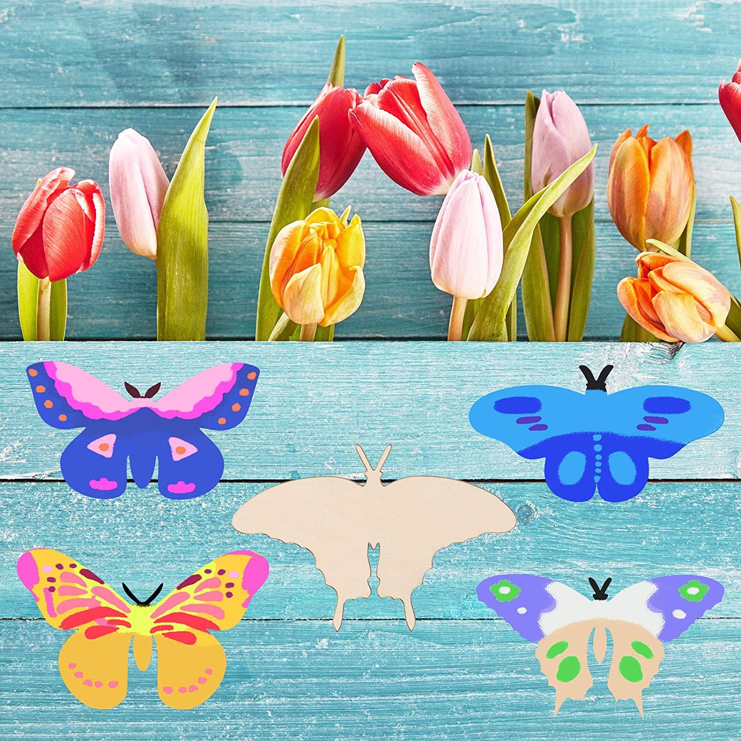 Cliths 27 Pcs Unfinished Wood Butterfly Crafts Butterfly Cutouts Blank Wooden Paint Crafts for Kids Home Decoration Craft Project 4