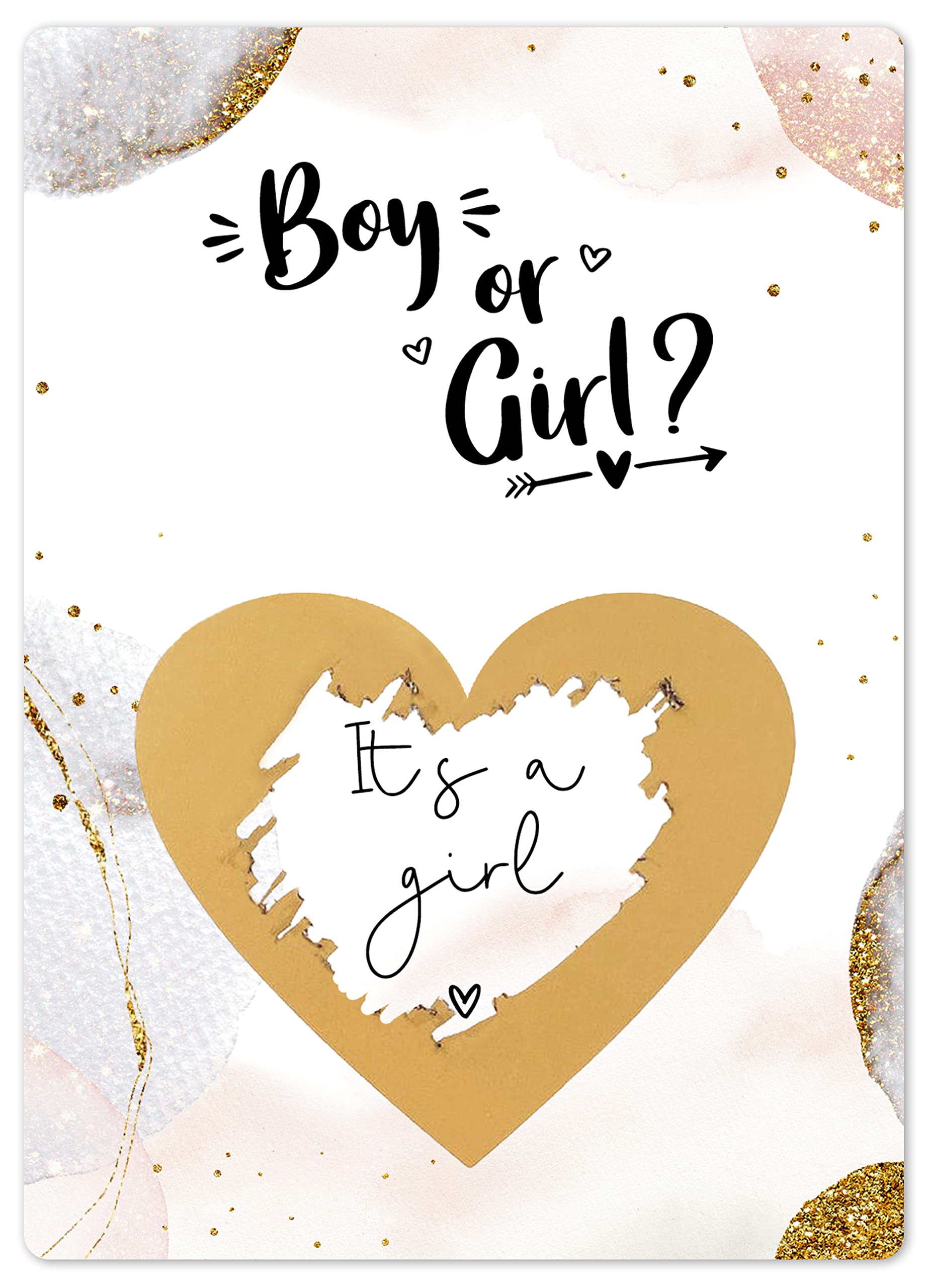 Joli Coon Pregnancy Announcement Scratch Card It's a Girl, 5.8 x 4.1 in
