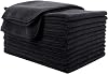 POLYTE Professional Quick Dry Lint Free Microfibre Hair Drying Salon Towel, 12 Pack 40x73 cm, Black