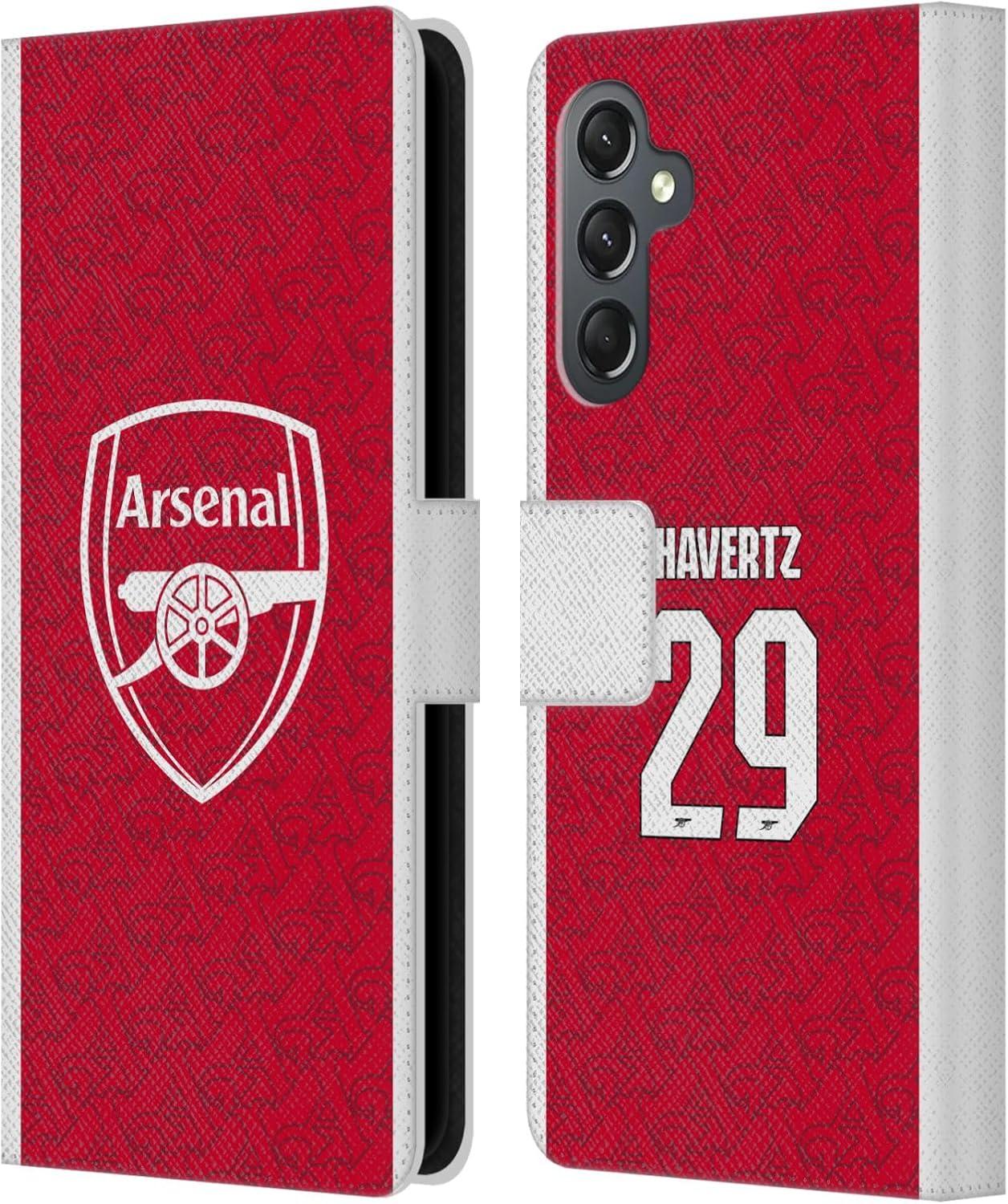 Head Case Designs Officially Licensed Arsenal FC Kai Havertz 2025/26 Players Home Kit Leather Wallet Case Compatible with Samsung Galaxy A25 5G