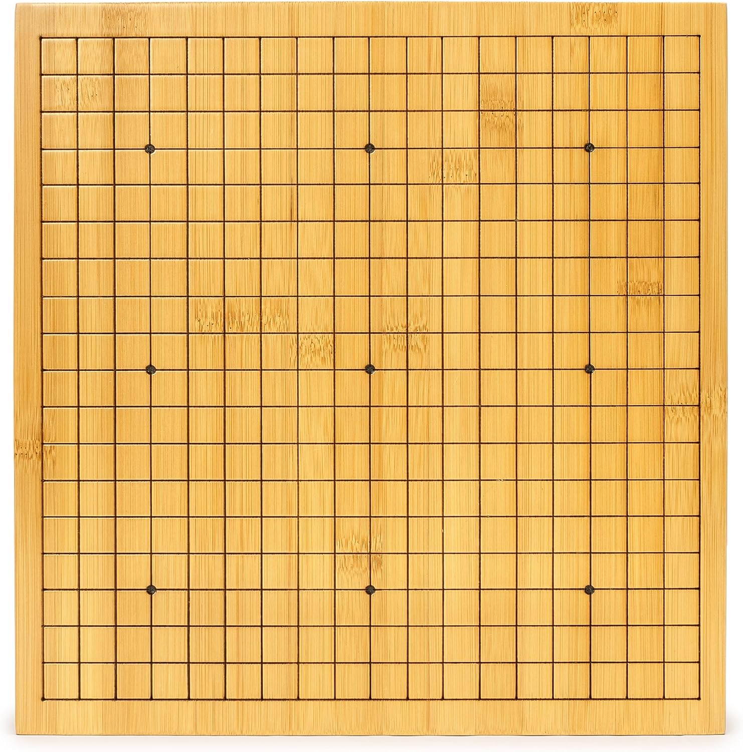 Bamboo Go Game Set – 12.6 x 12.2-Inch Wooden Board with Pull-Out Storage Drawers & Double Convex Melamine Stones – Full-Size Baduk/Weiqi Strategy Game by Yellow Mountain Imports