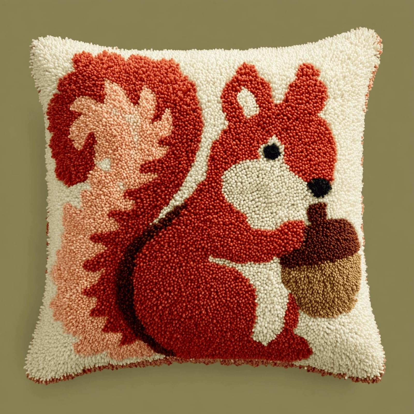 Latch Hook Cushion Kit DIY Pillow Cover Making Kit with Yarn,Hamster
