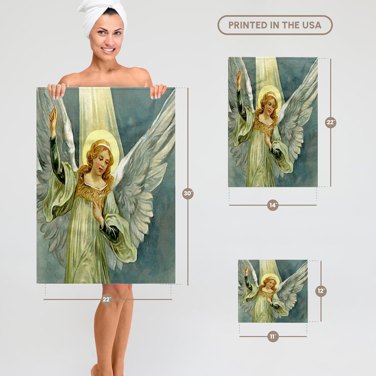 3dRose Angel in Beam of Heavenly Light 22x30 Bath Hand Pool Towel