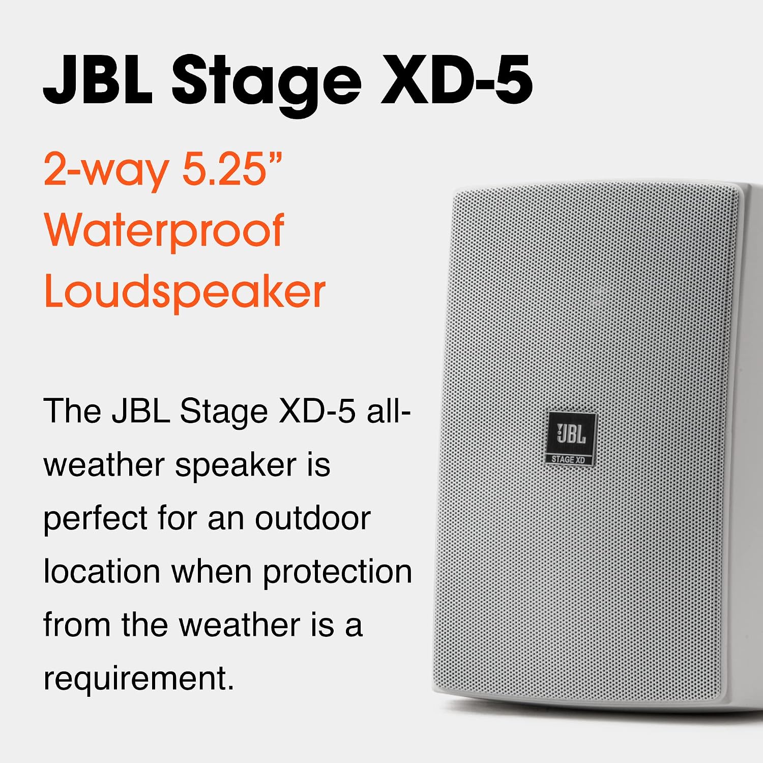 JBL XD-5 Indoor/Outdoor All-Weather Loudspeakers - White, Pair