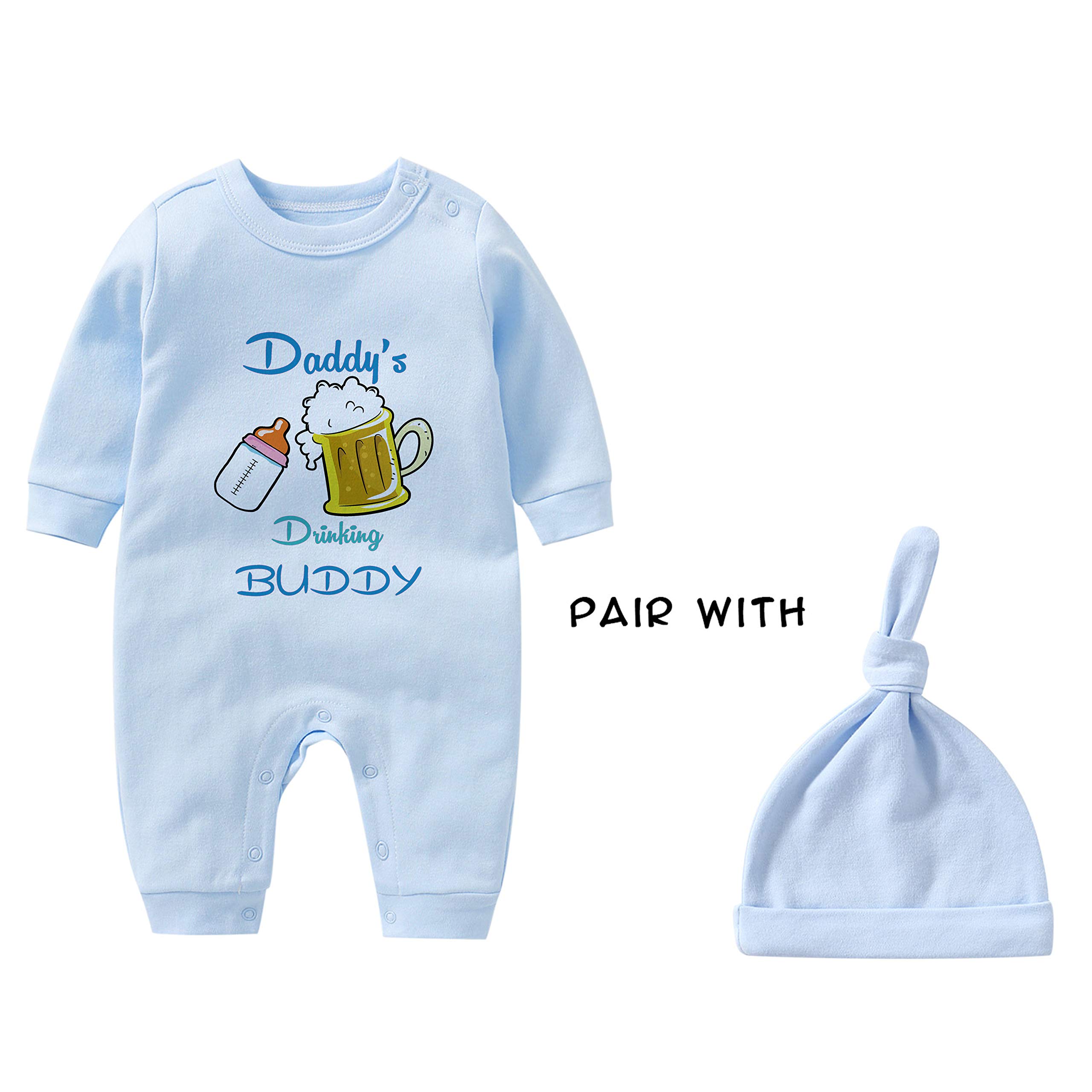 YSCULBUTOL Baby-Zwillinge, Vatertag, Vater, Trinkkumpel, Neugeborene, Baby, Mädchen, Jungen, Jumpsuit, Babykleidung
