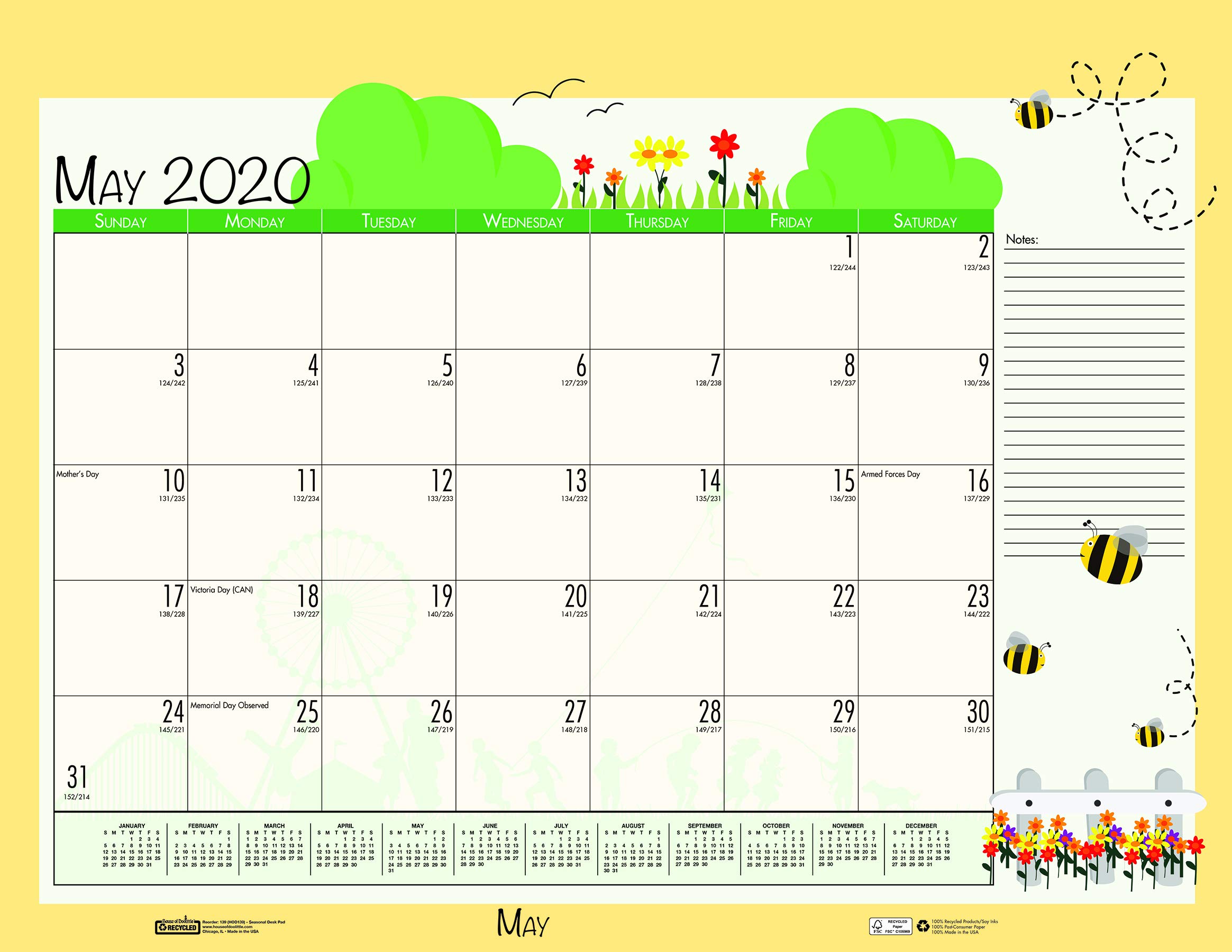 House Of Doolittle 2022 Monthly Desk Pad Calendar - 18.5x13 Inch Seasonal Planning Calendar