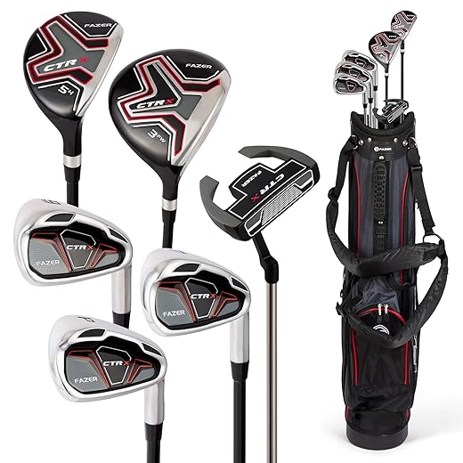 Fazer CTRX Demi-set de golf en acier – Ensemble de clubs de golf 6 pièces avec conducteur, bois et fers – Kit de démarrage complet avec sac de support et couvre-têtes – Ensemble de club de golf idéal