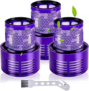 Rebirthcare 3 Pack Filter for Dyson V10 Animal Absolute Total Clean Cyclone SV12 Cordless Vacuum Filter Replacement Filters Parts Spares Washable, Replace Part # 969082-01 &amp; 96908201