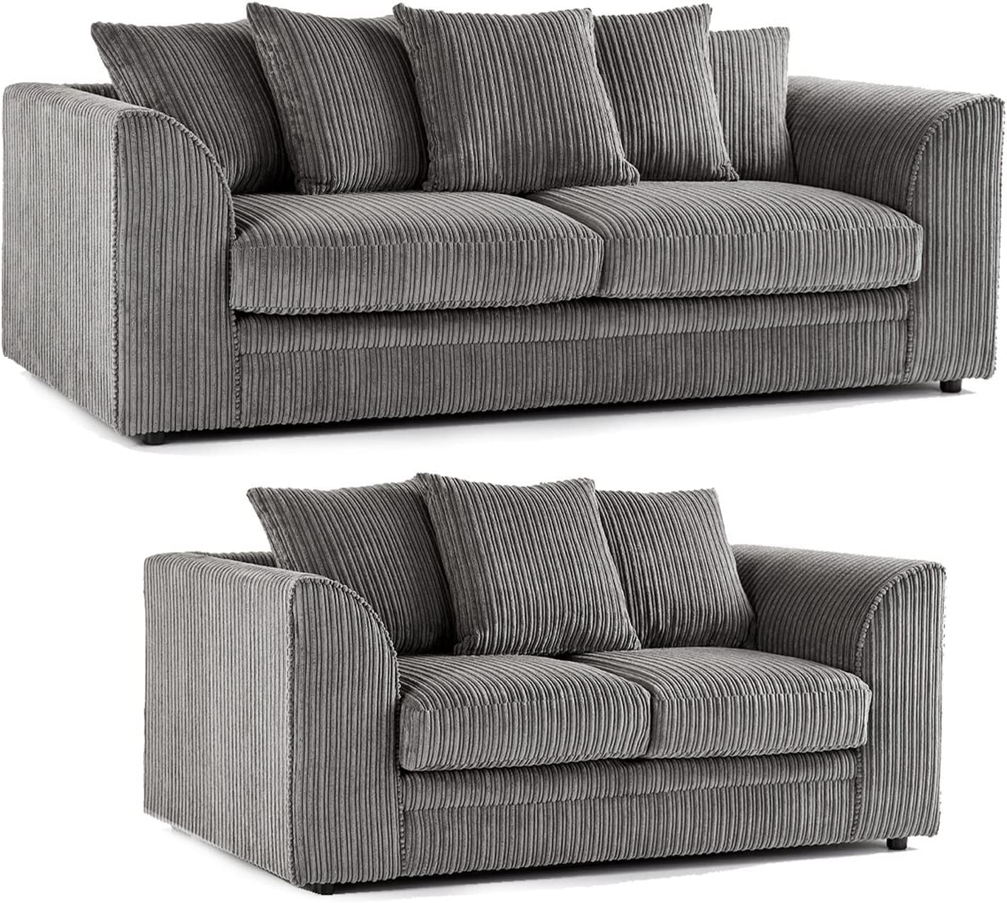 New Luxor Fabric Sofa Suite 3 Seater and 2 Seater Soft Jumbo Cord Sofa