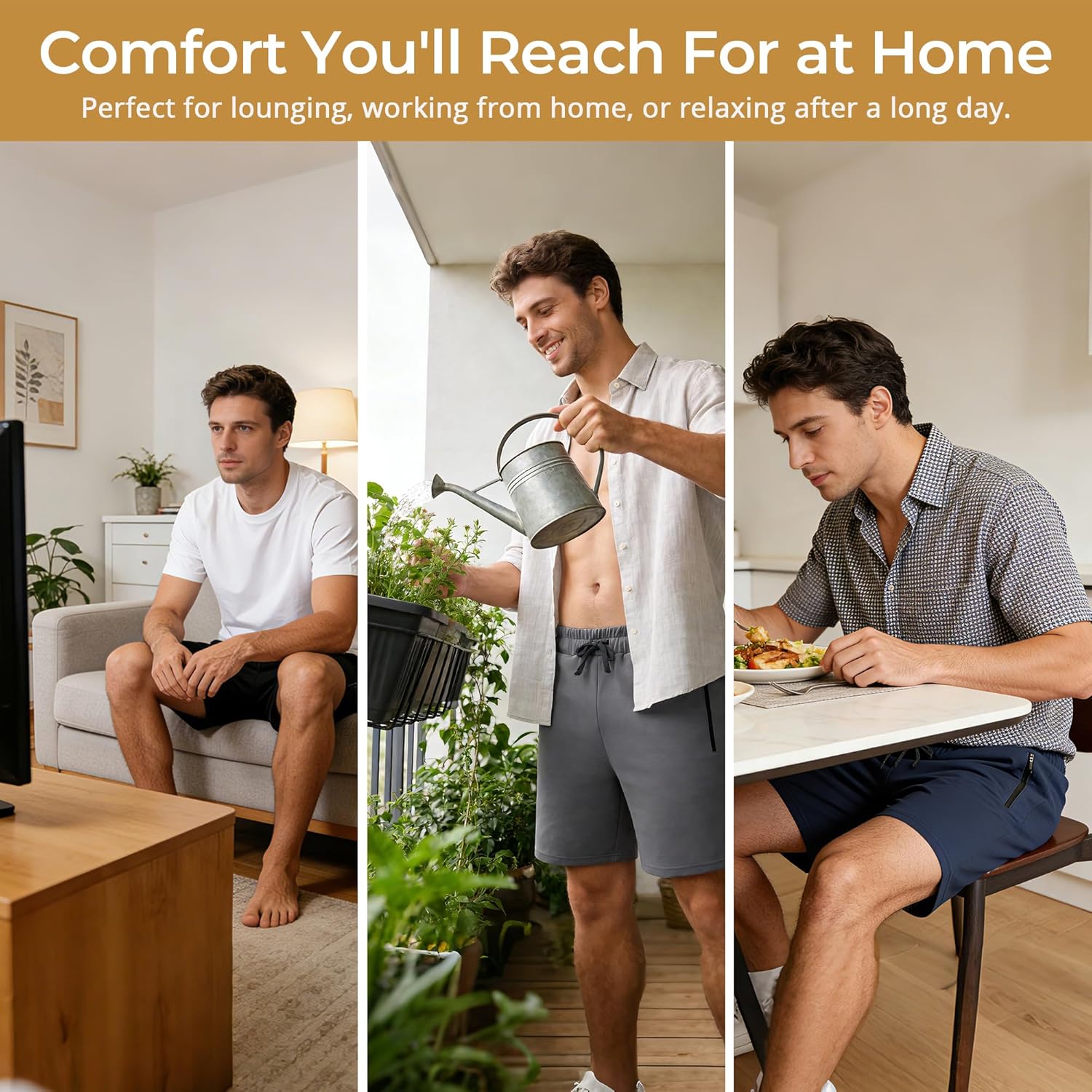 Men’s Shorts 100% Cotton with Zipper Pockets – Lightweight and Soft Casual Wear for Lounge, Sleep, Workout - Image 6