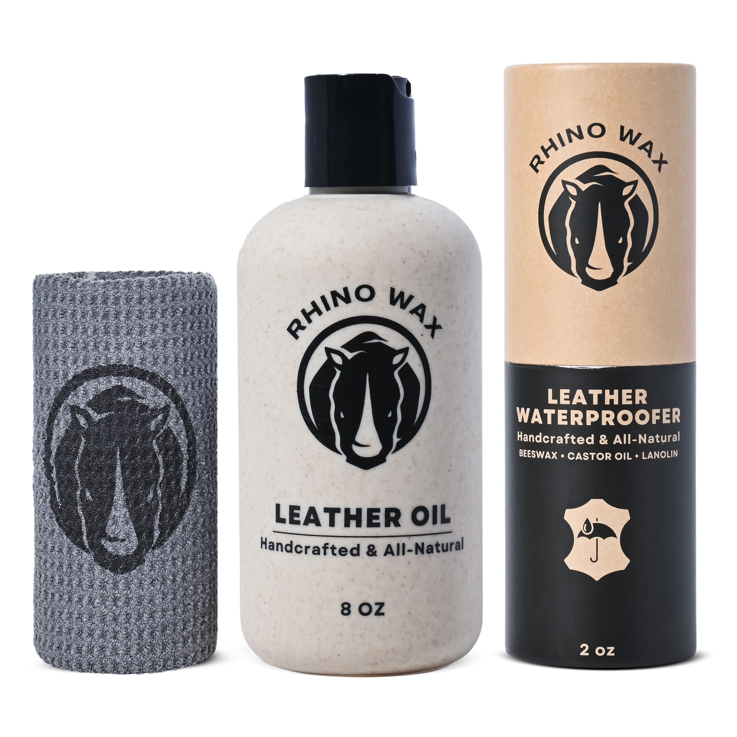 Leather Boot Care Kit (3 Pack Starter Bundle) - Leather Boot Oil + Leather Boot Waterproofing Wax + Microfiber Cloth - All-Weather Protection for Leather Work Boots, Hiking or Cowboy Boots