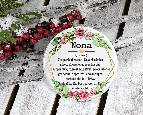 Miniatura 2 de WolfeDesignPDD Nona Noun Ornamento  Adorno de Navidad para Nona  Adorno para el Día de la Madre  Regalos sin definición  Recuerdo impreso en un lado