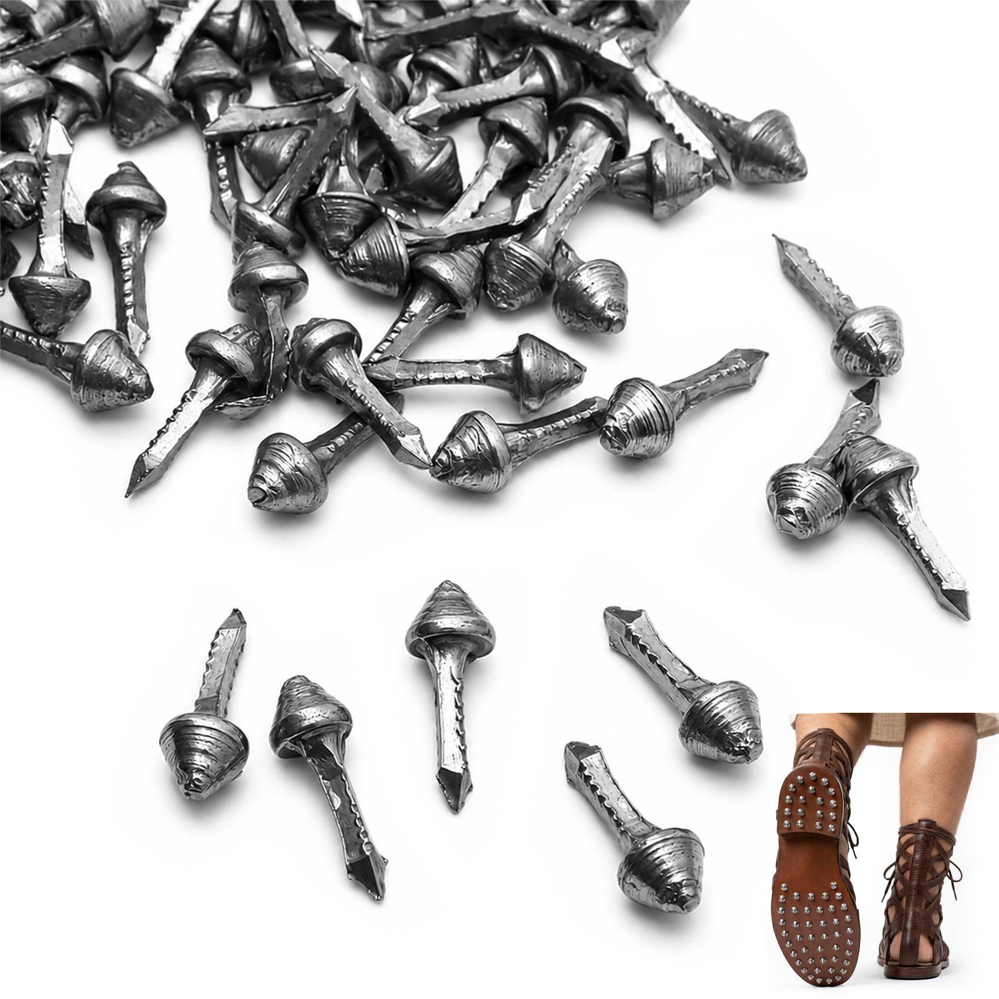 Clavos de hierro forjado Lord of Battles totalmente funcionales para calzado medieval antiguo