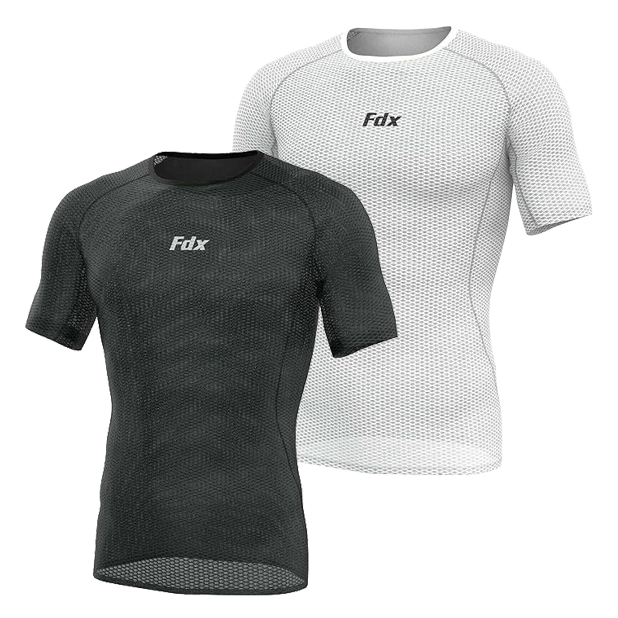 FDX Maglia Intima Cool Mesh a Mezza Manica – Estiva, Ultraleggera, Traspirante e antiodore, Ideale per Ciclismo, Corsa, Palestra, Allenamento ed Escursionismo
