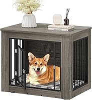 Vista 10 de YITAHOME Mueble de jaula para perros grandes, mesa auxiliar lateral, perrera moderna para perros de interior hasta 60 libras, jaula para perros
