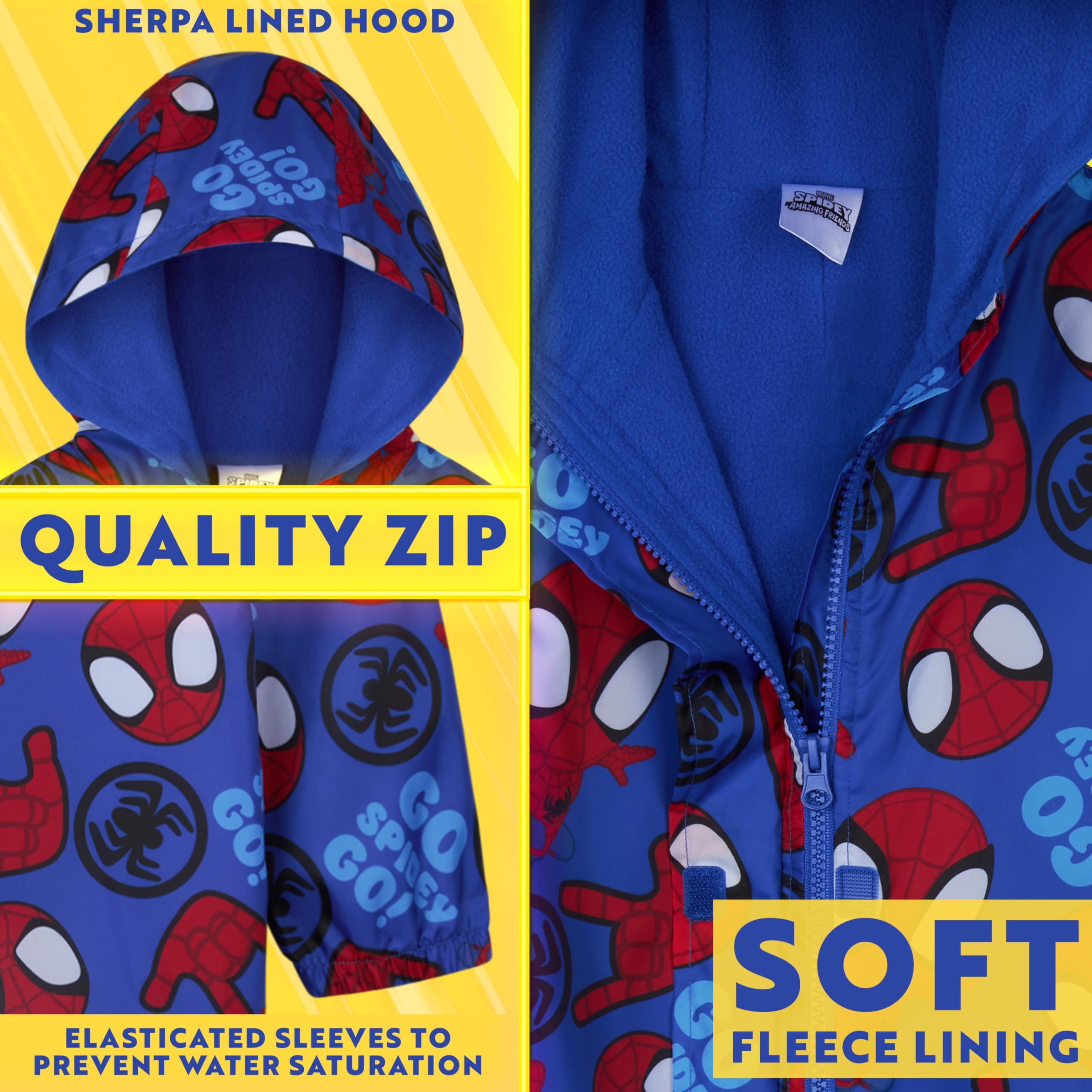 Marvel Spidey Combinaison de Pluie Garçon et Tout-Petit Combinaison Enfant Imperméable avec Capuche Tenue de Pluie