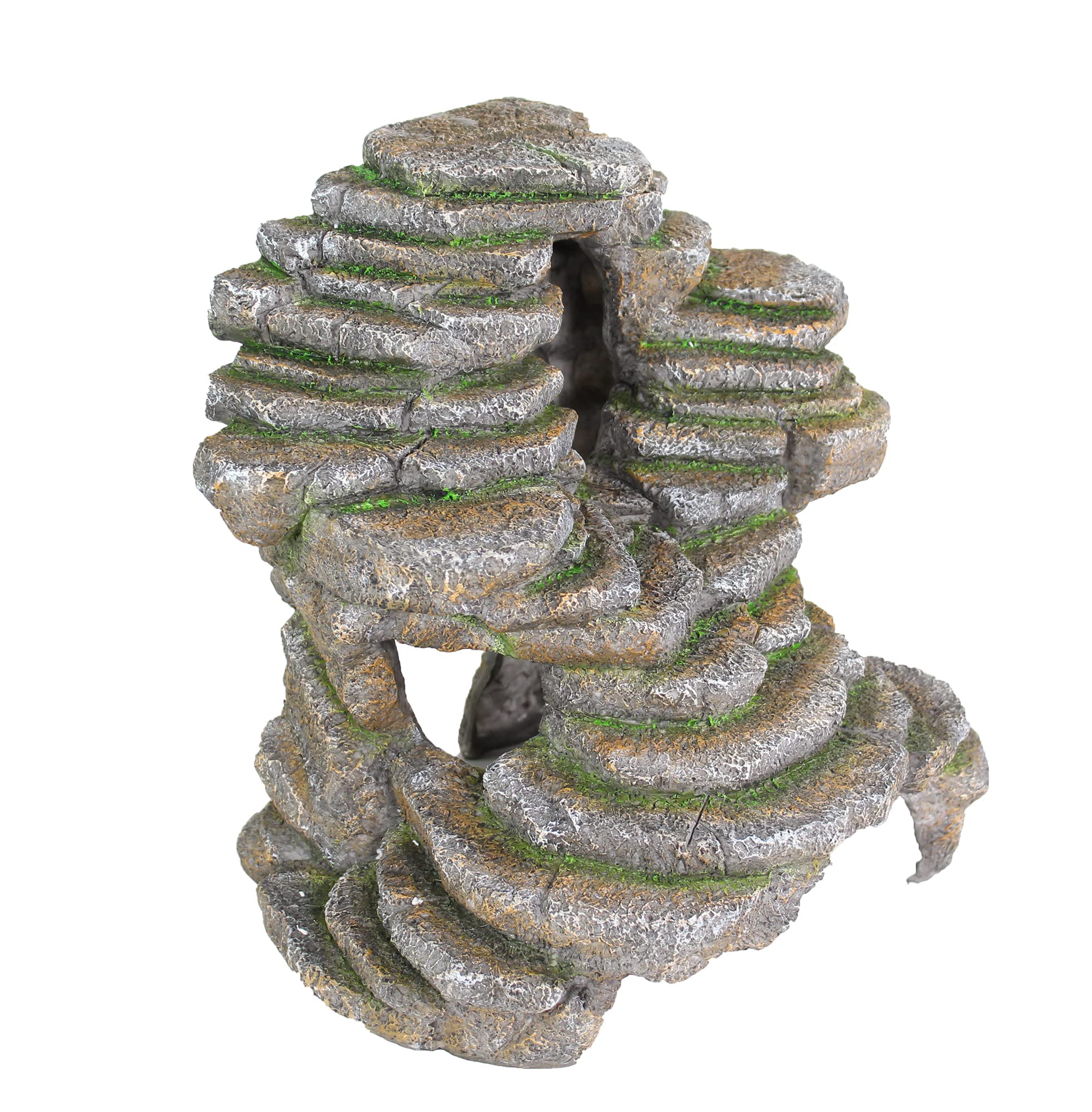 Penn-Plax Reptology Shale Step Ledge para acuarios y terrarios, agrega Puntos Ocultos, Nadando a través, repisas para Peces, Reptiles, Anfibios y Animales pequeños (Extra Grande)