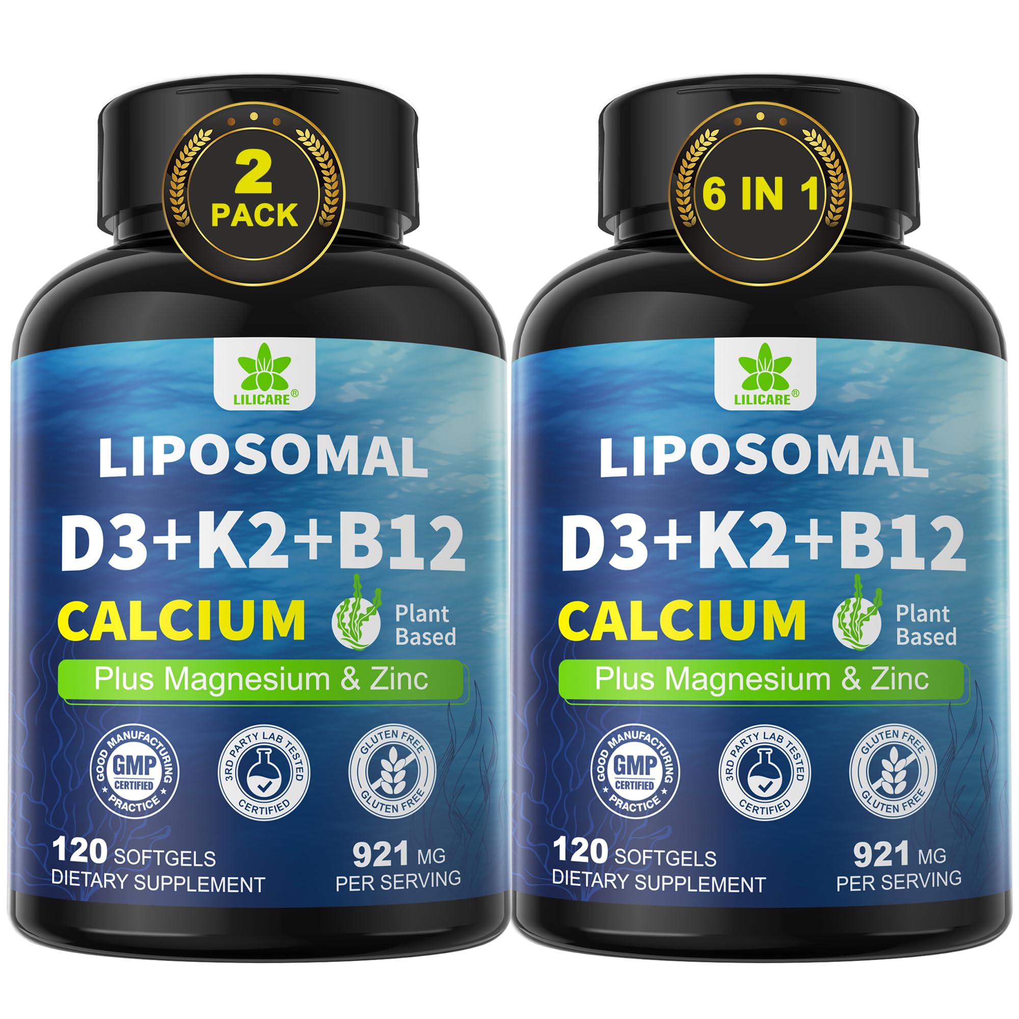 Algae Calcium 600mg + Vitamin D3 K2 5000 IU, Calcium Supplements for Women — Amazon image 9