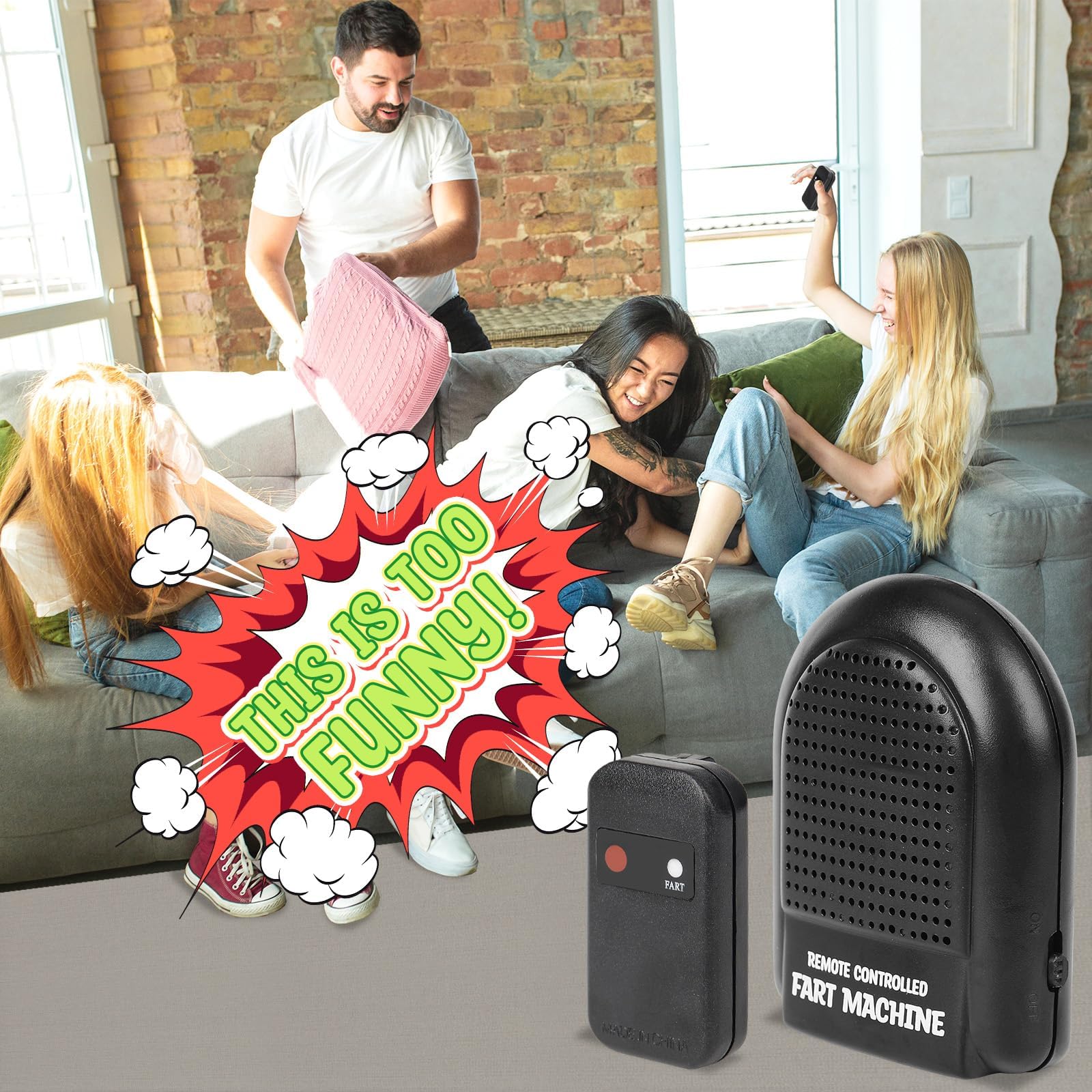 Pipihome Macchina per Scoregge, Scorregge Finte, Scatola per Scoreggia con Telecomando, Prank Noise Maker, Fart Box Fart Toy Prank Noise Maker per Adulti (A)