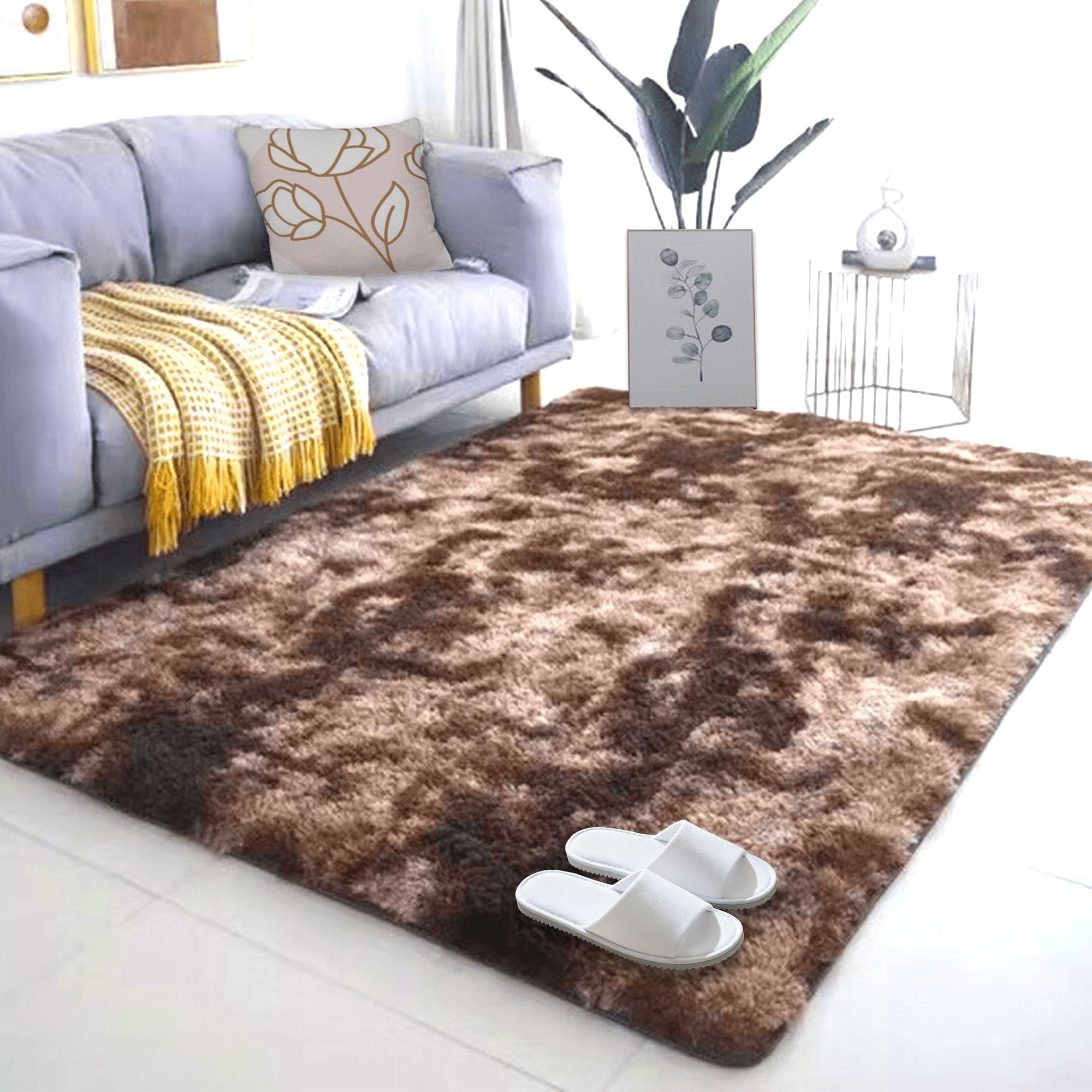 Moquette chambre marron douce au toucher pour éviter les glissades