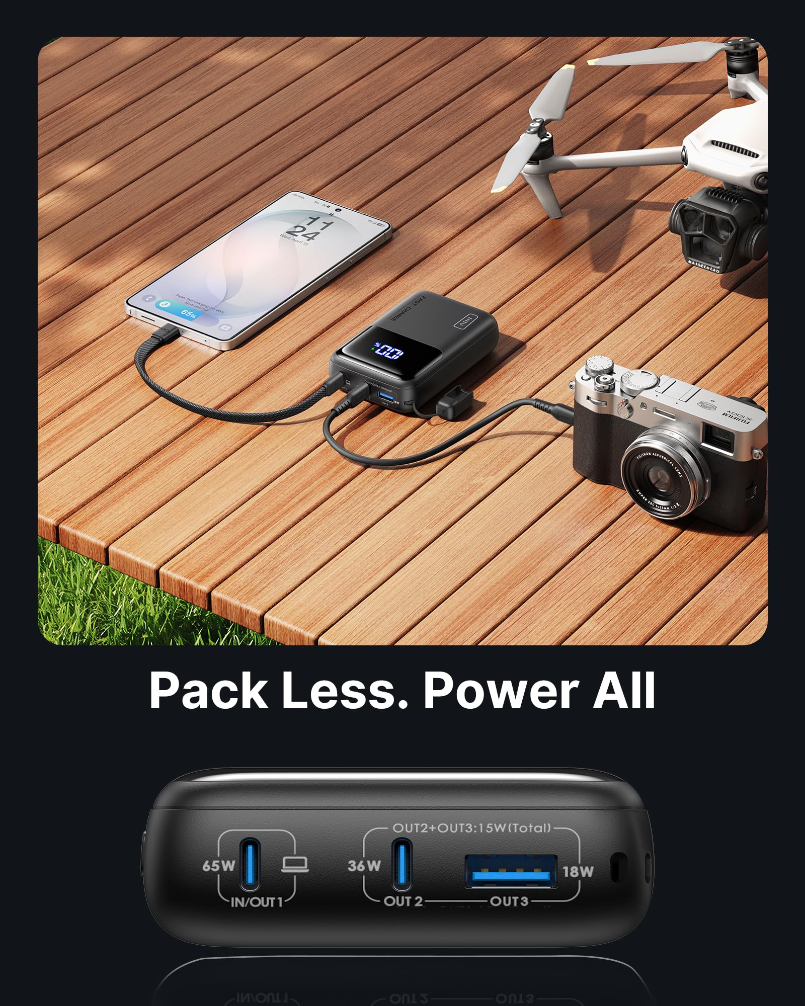 INIU Batterie Externe Externe pour Ordinateur Portable 65 W - 20 000 mAh