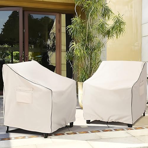 Miniatura 9 de KylinLucky Fundas impermeables para muebles de patio, fundas para sillas de césped al aire libre, se adaptan a hasta 32 pulgadas de ancho x 37