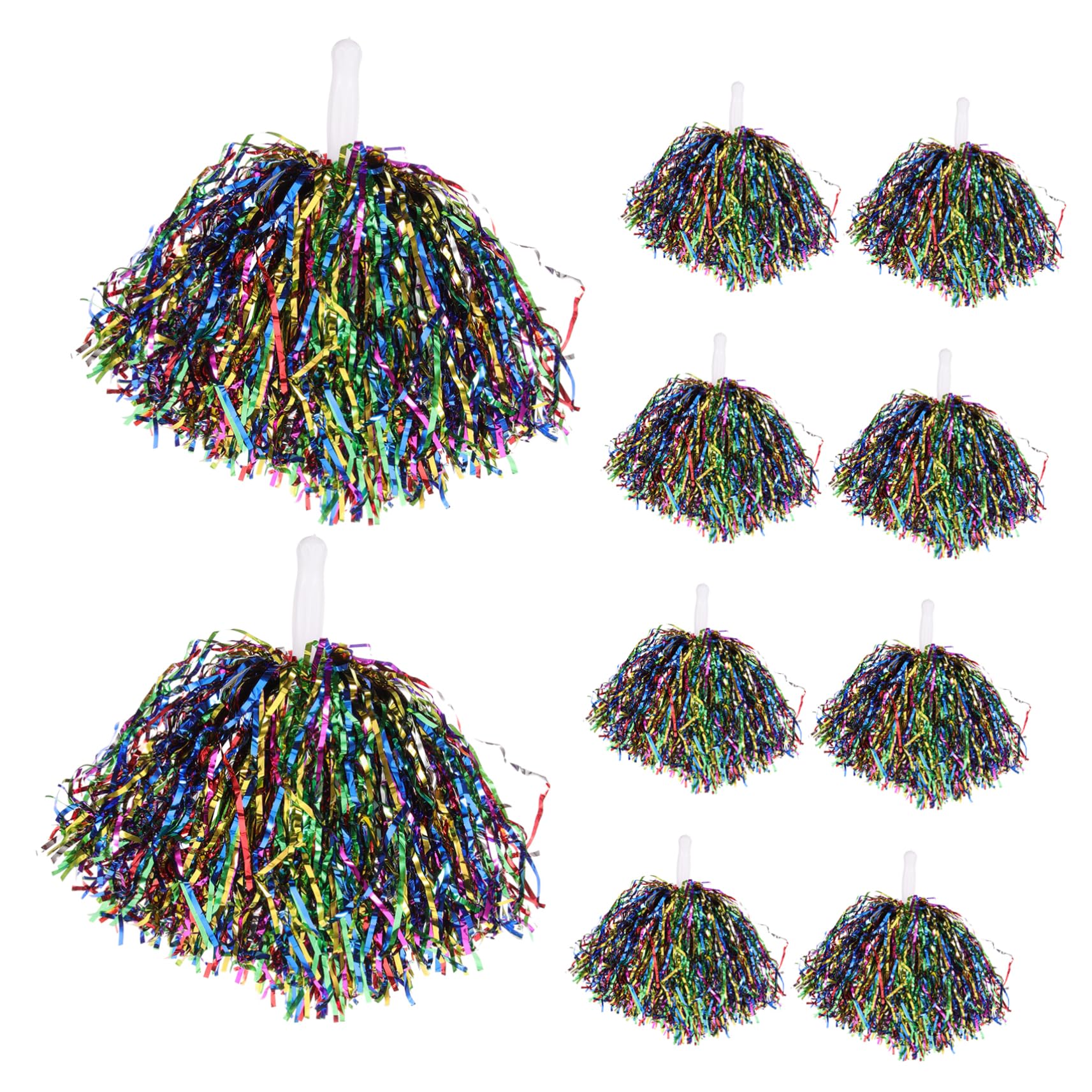 VICASKY 1set Reusable Cheerleader Pom Poms Cheering Props for Sports Events Vibrant Outdoor Cheerleading Accessories Lightweight Handheld Pompoms for Team Spirit and Dance 10pcs