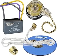 Vista 23 de HQRP Kit de condensador de ventilador de techo CBB61 1uf+2uf 3 cables con certificación UL y interruptor de ventilador de 3 velocidades