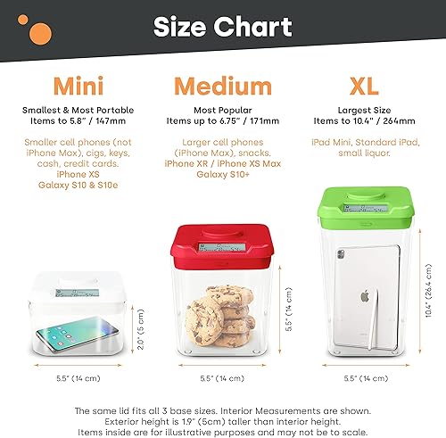 Miniatura 7 de Recipiente temporizador unidades completas Kitchen Safe., azulblanco (Blue Lid + XL White Base)