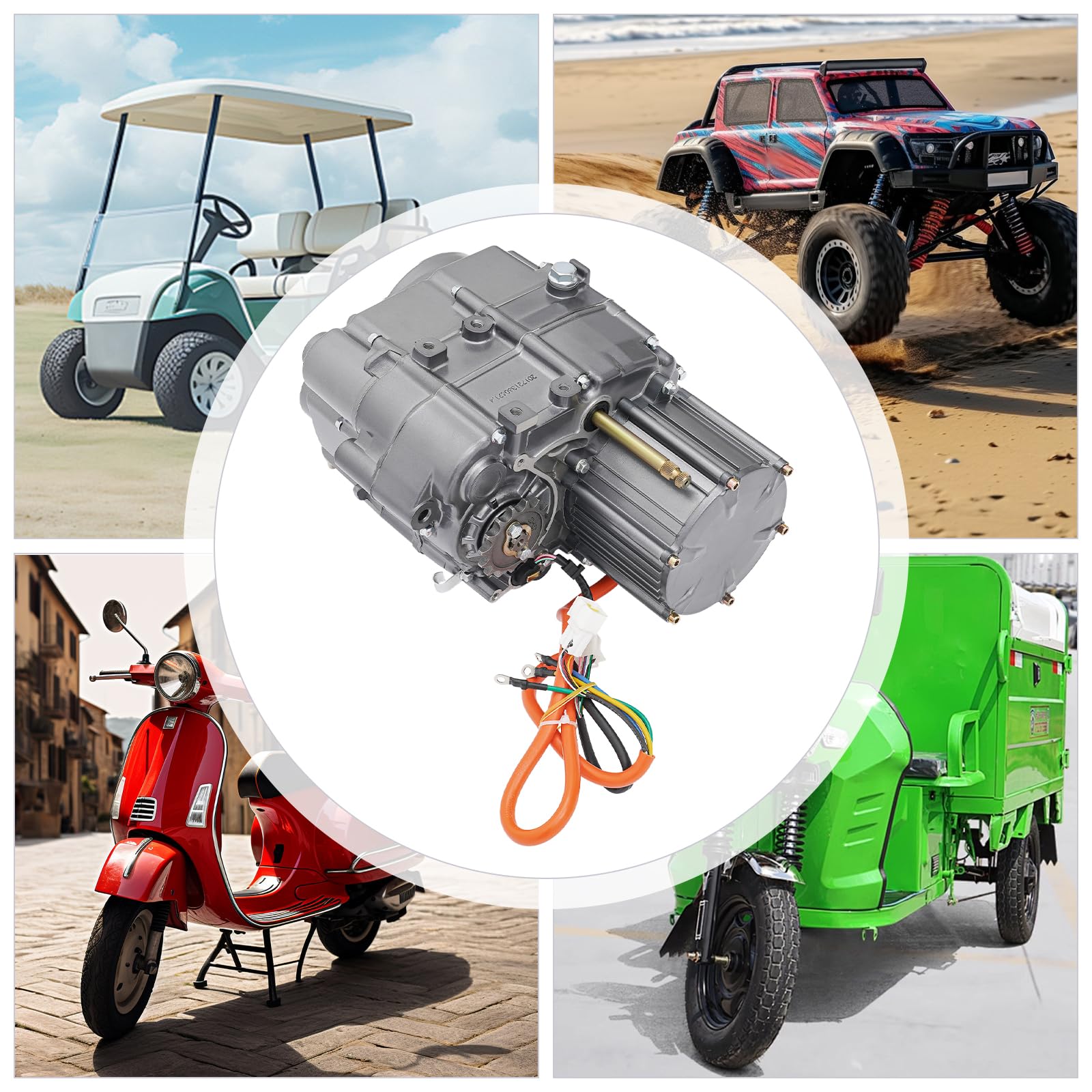 Kit motore brushless da 1000 W 72 V DC, kit di conversione fai da te con controller e leva dell'acceleratore per scooter elettrici, motociclette elettriche, golf cart