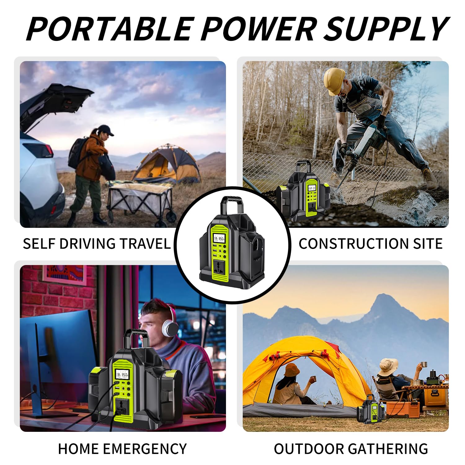 Onduleur à onde sinusoïdale pure 350 W, alimentation CC 18 V à 230 V/240 V AC, compatible avec les batteries au lithium Ryobi 18 V (batterie non incluse) | Convertisseur de puissance sans fil portable