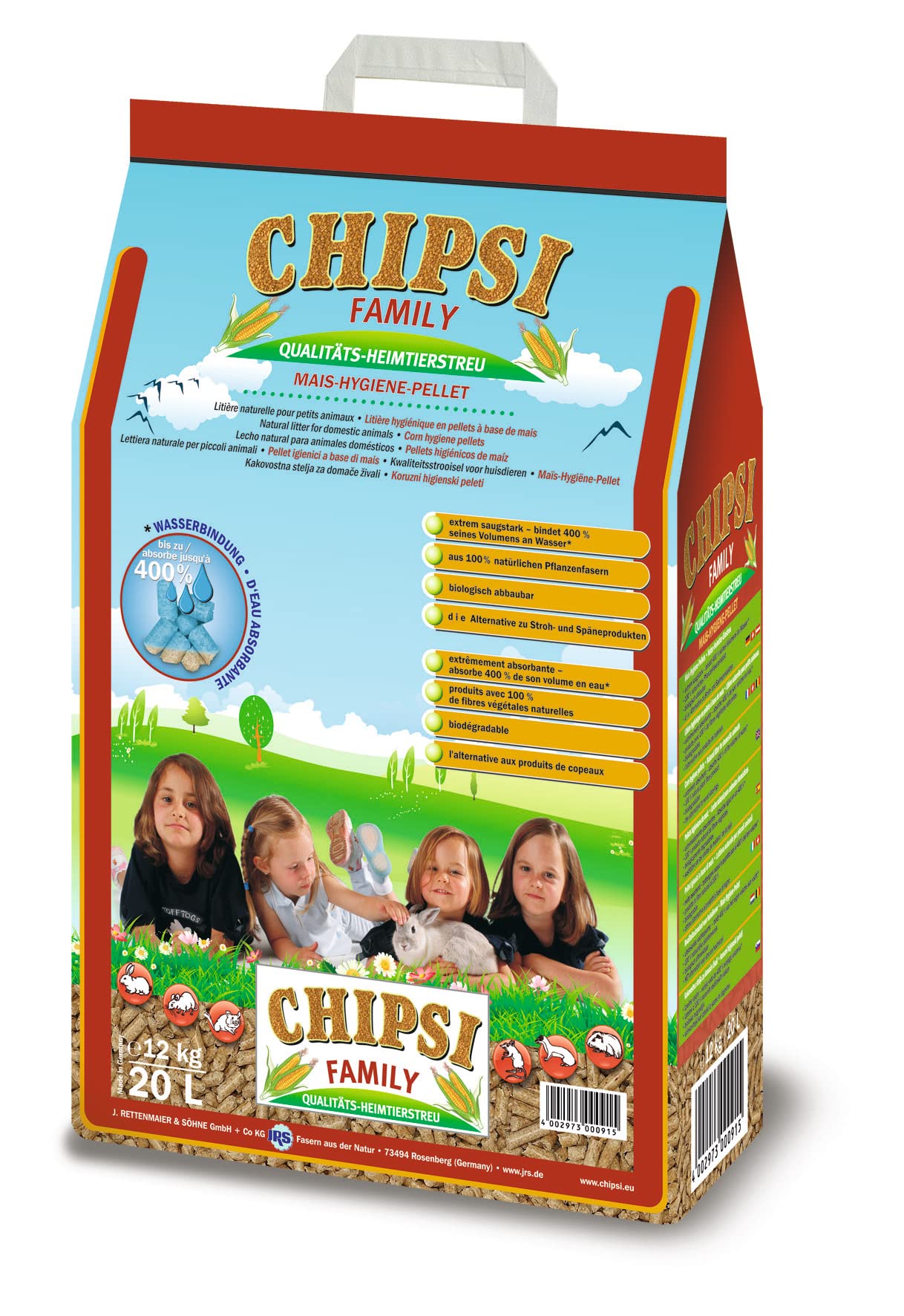 Chipsi Family para Arena de pequeño Animal 20 L-12 kg