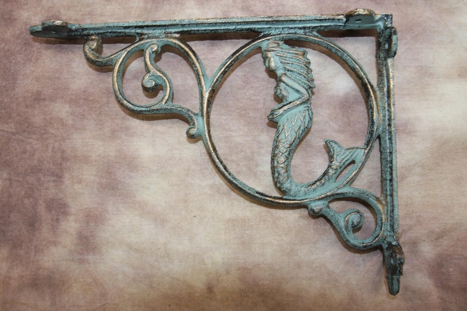 Vintage-style Mermaid Wall Shelf Brackets Set of 3