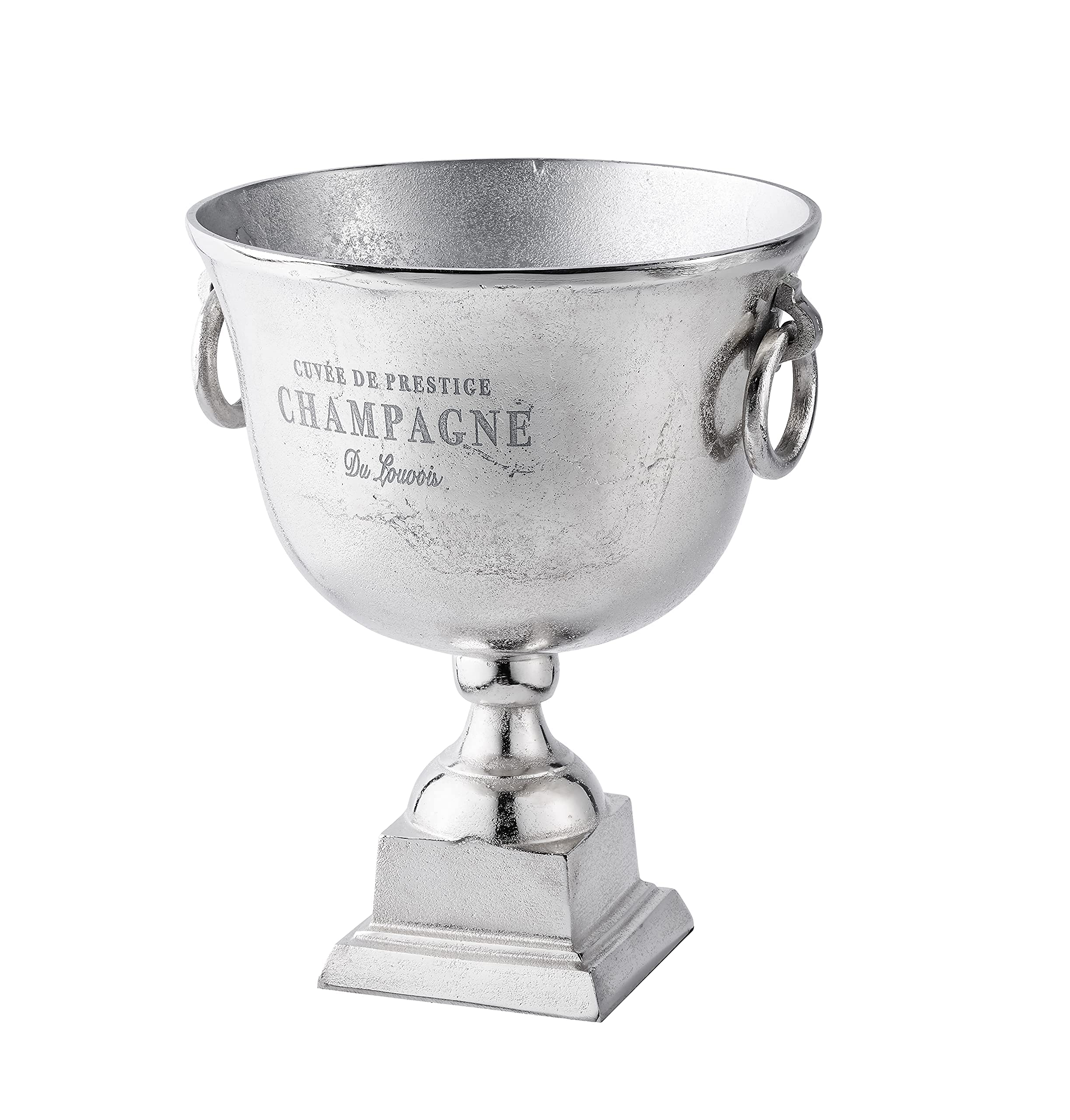 MichaelNoll Secchiello per champagne, refrigeratore per Champagne, in alluminio, color argento, secchiello del ghiaccio per champagne, spumante e vino, XXL, 37 cm