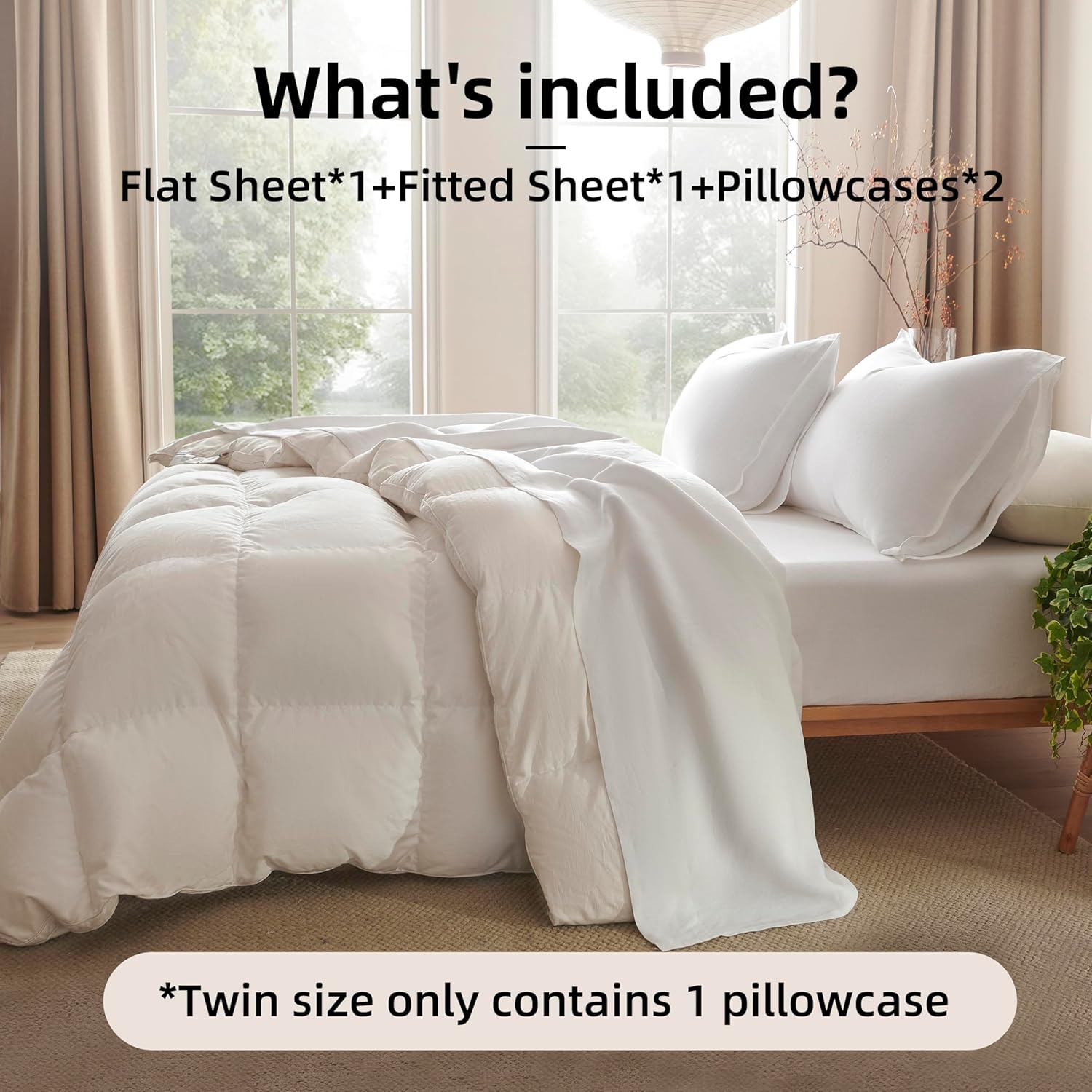 CHUFFED 100% French Pure Linen Sheets Set Twin Size 3-Piece, Oeko-Tex Certified Stone Washed All-Season Bedding for Hot Sleepers, Ultra Soft & Breathable with 16" Deep Pocket -White